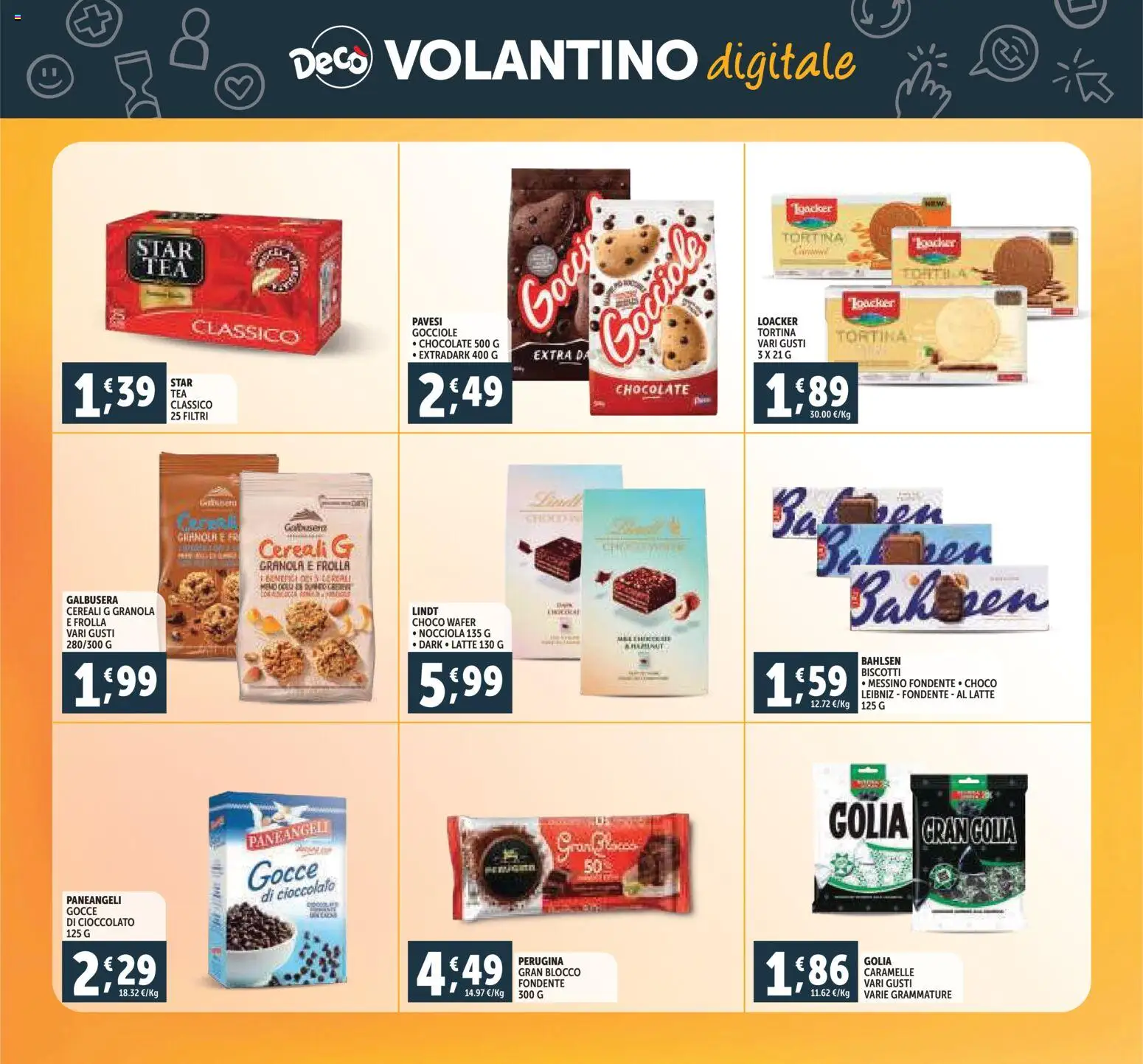 Volantino Decò del 20.11.2025 | Pagina: 24 | Prodotti: Cioccolato, Caramelle, Cereali, Latte