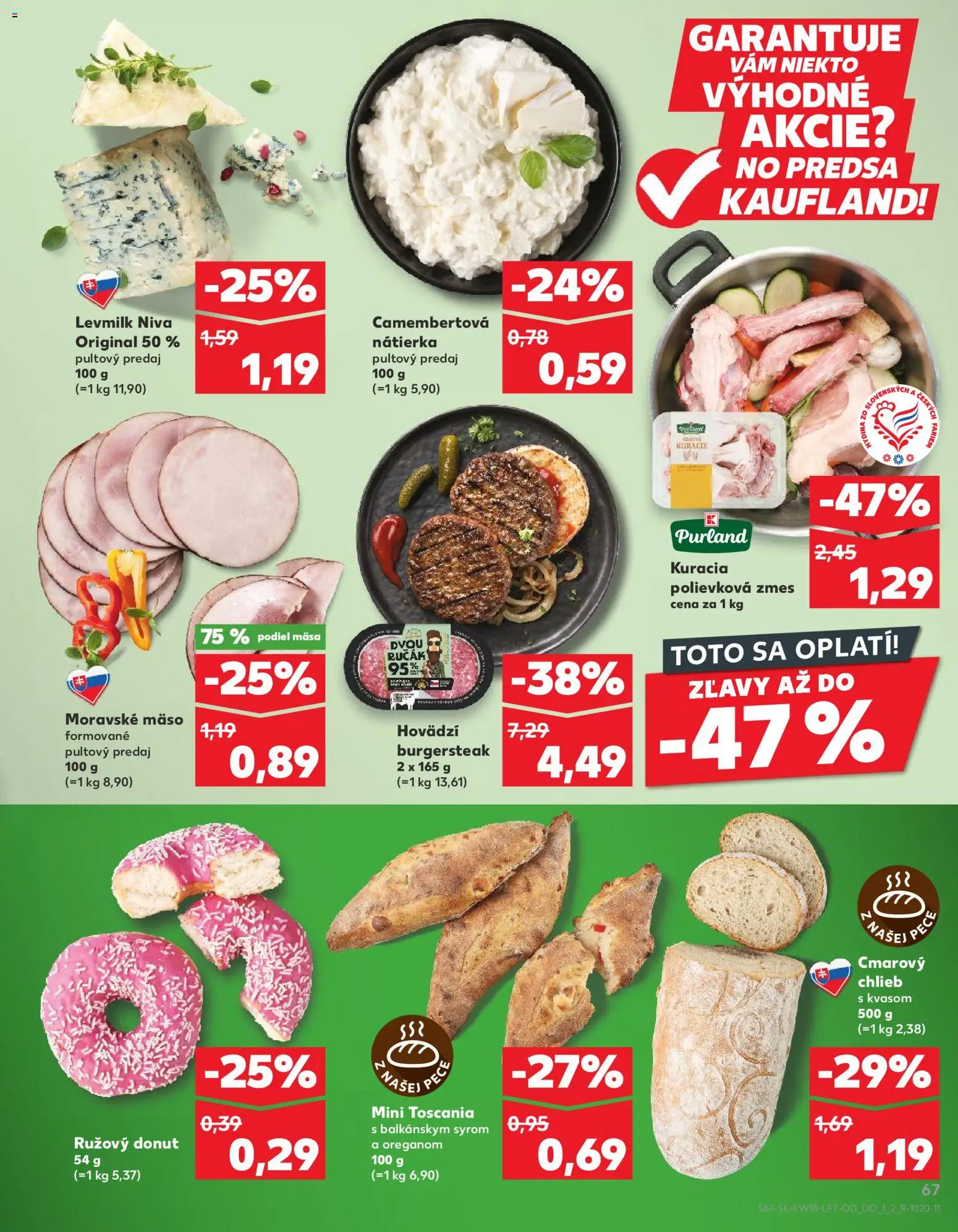 Nové Kaufland akcie – leták je platný od 30.04.2026 | Strana: 67 | Produkty: Chlieb, Donut