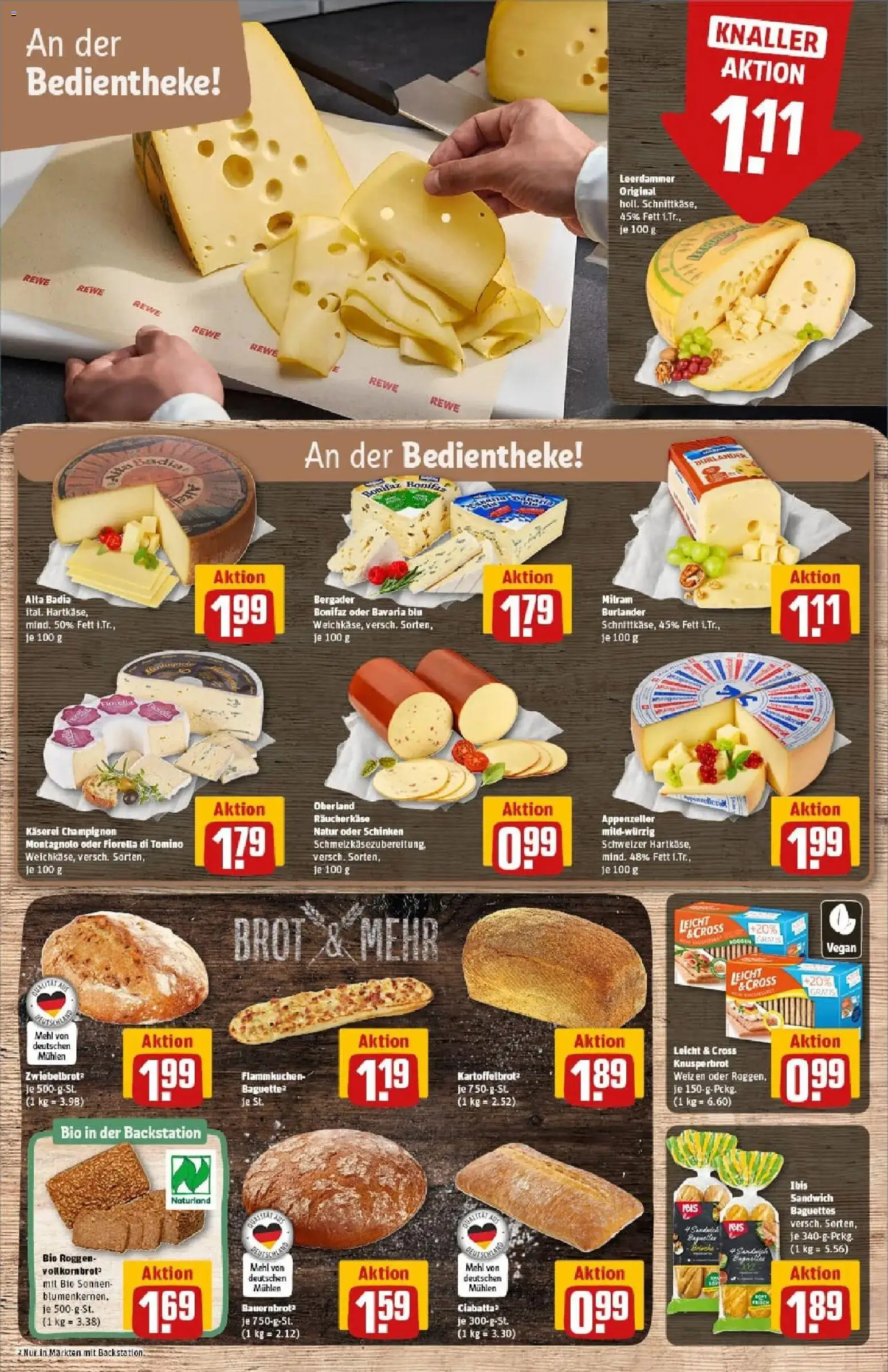Rewe prospekt Balingen	 – gültig ab 11.01.2026 | Seite: 13 | Produkte: Mehl, Baguette, Leerdammer, Brot