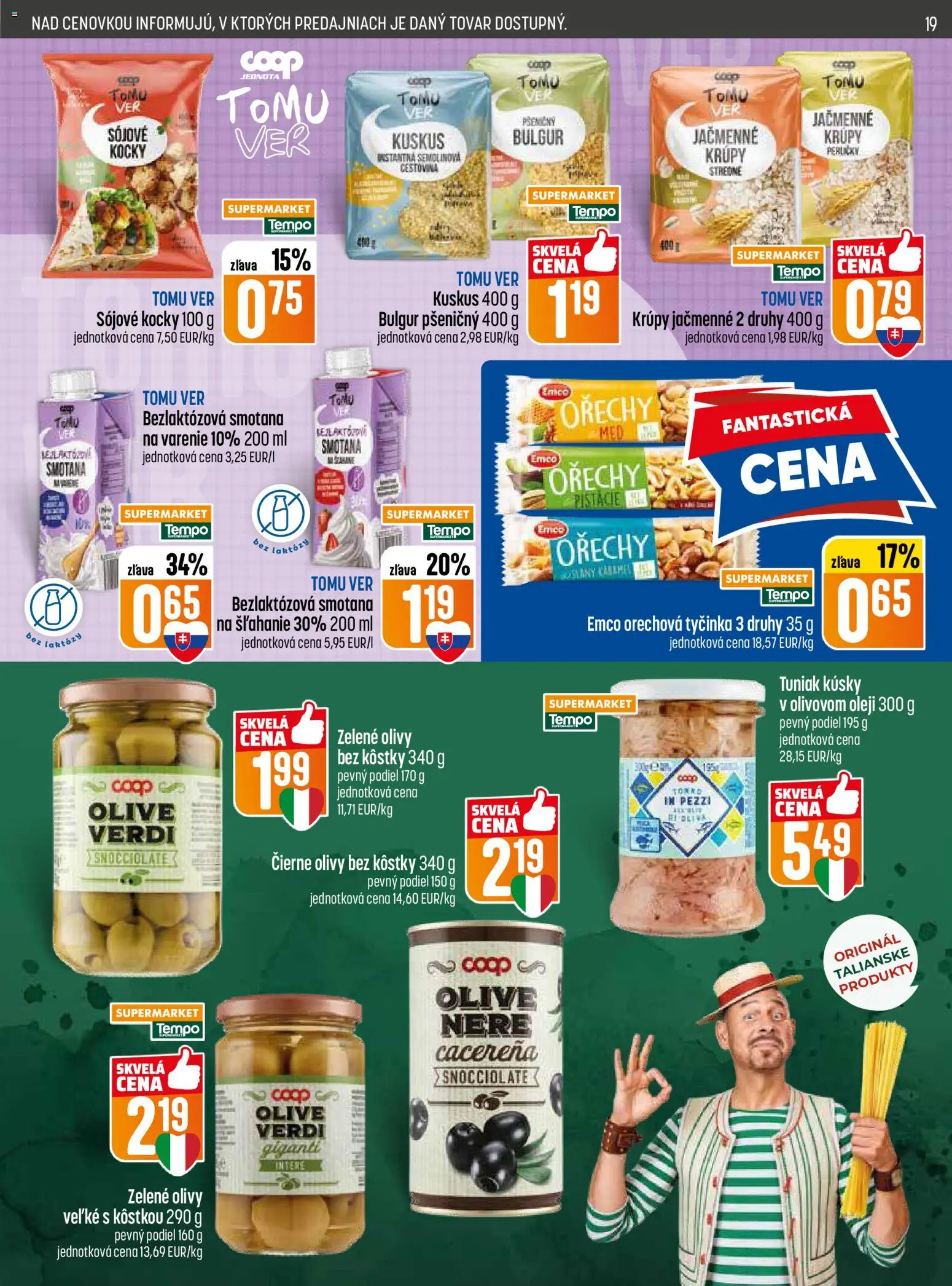 Nové COOP Jednota akcie – leták je platný od 30.04.2026 | Strana: 19 | Produkty: Smotana, Orechy, Med, Pistácie