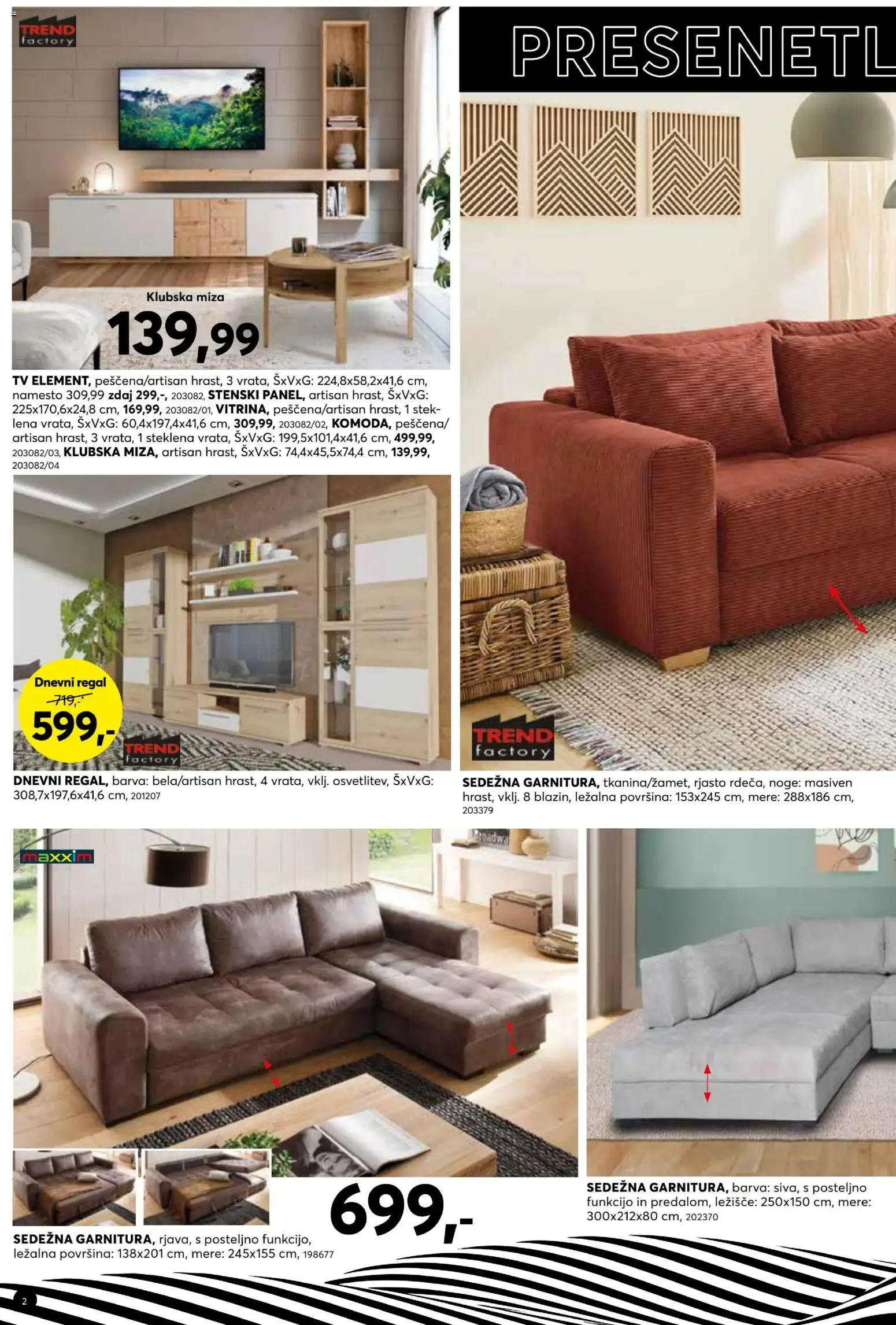 Novi Dipo katalog ponudbe – veljaven od 22.10.2025 | Stran: 2 | Izdelki: Tv, Klubska miza, Miza, Barva