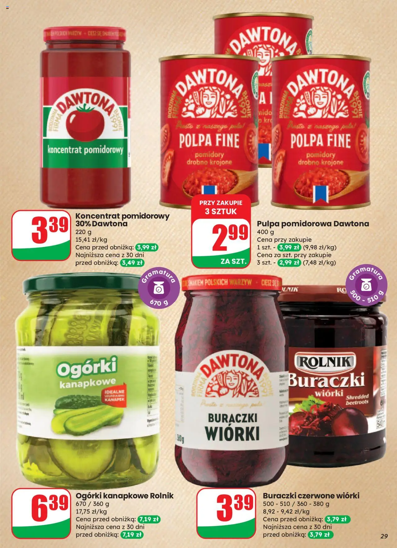 Dino Gazetka od 13.08.2025 | Strona: 29 | Produkty: Koncentrat pomidorowy, Pomidory, Ogórki