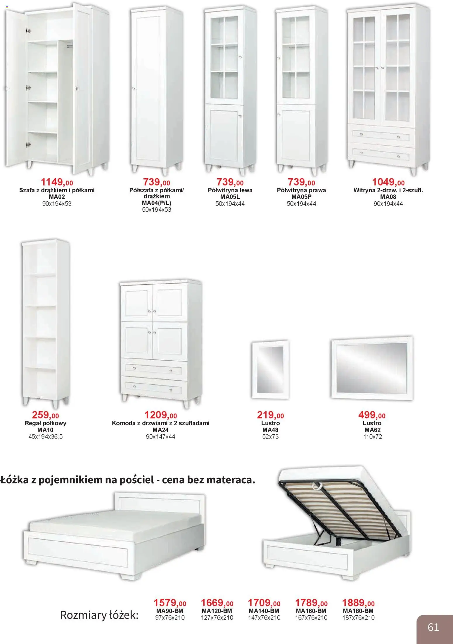 Bodzio Katalog od 01.04.2026 | Strona: 61 | Produkty: Komoda, Lustro, Witryna, Regał