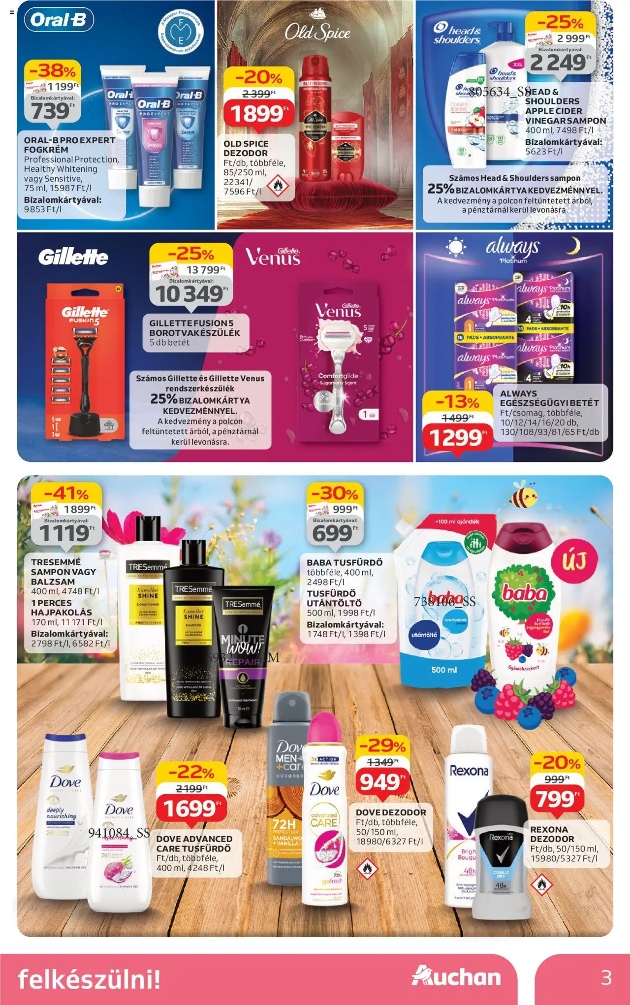 Auchan akciós ujság - amely érvényes a következő dátumtól: 03.07.2025 | Oldal: 3 | Termékek: Old spice, Hajpakolás, Cider, Sampon