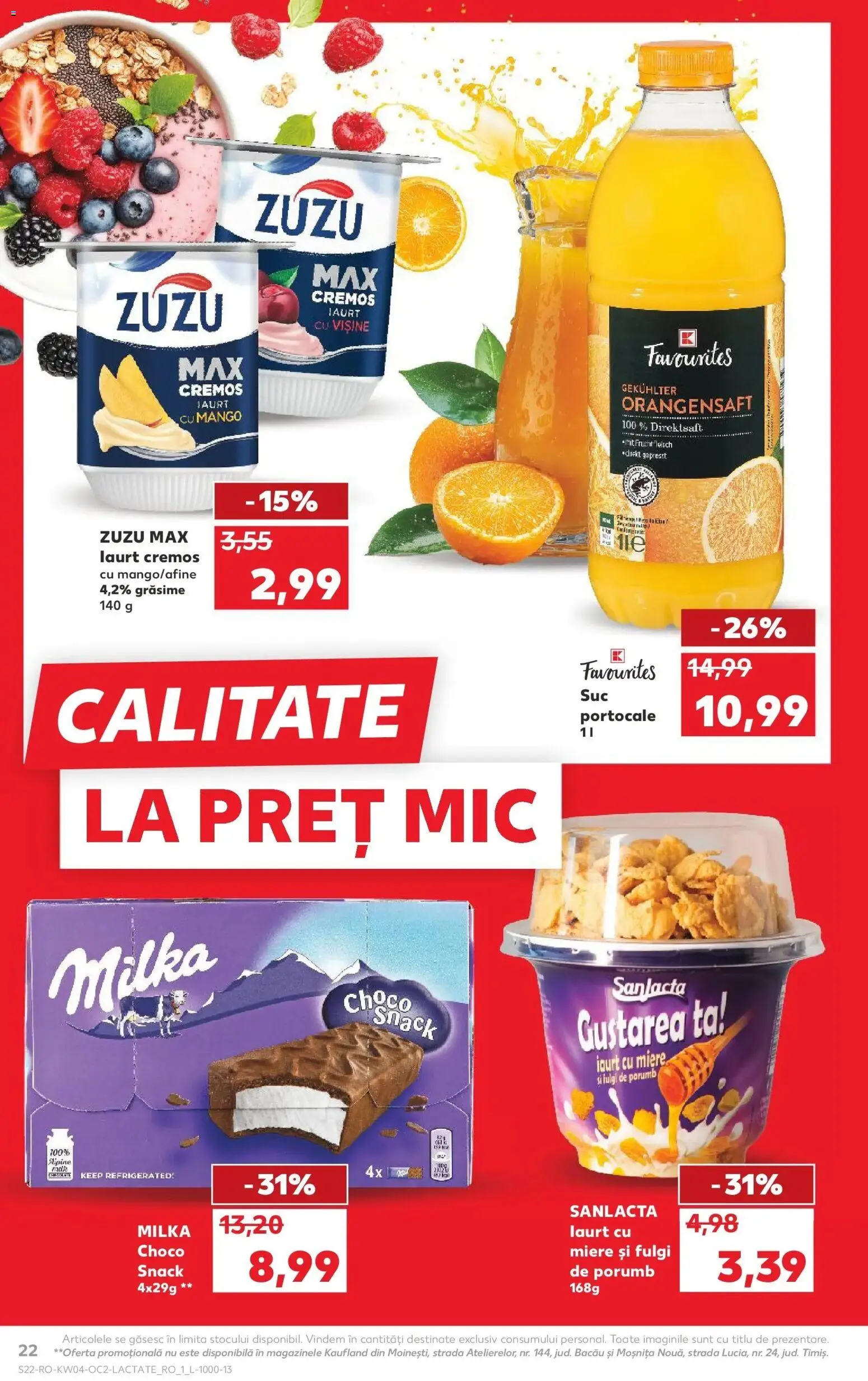 Noul catalog Kaufland – valabil de la 21.01.2026 | Pagină: 22 | Produse: Iaurt, Portocale, Porumb, Mango