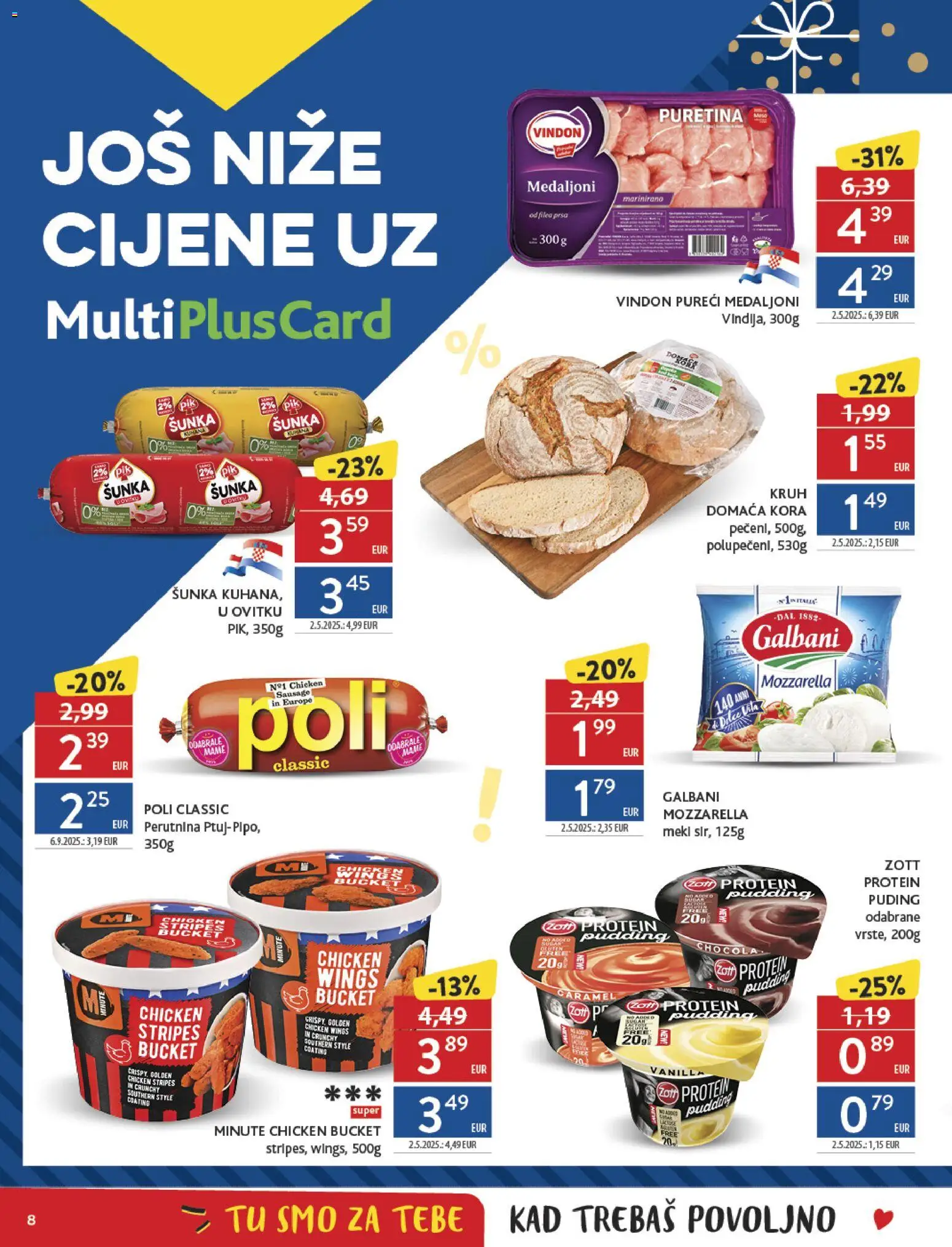 Konzum katalog | vrijedi od 26.11.2025 | Stranica: 8 | Proizvodi: Vindija, Protein puding, Kruh, Puding