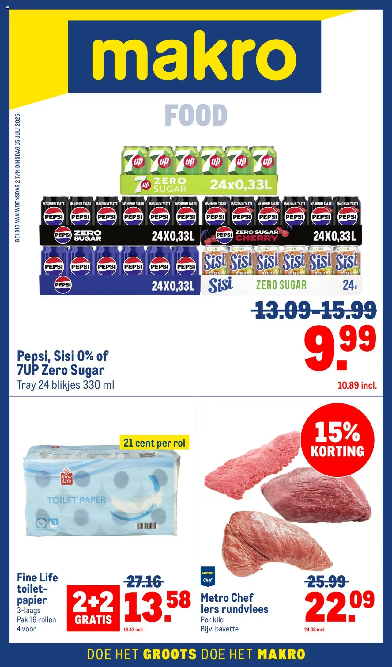  | Pagina: 1 | Producten: Saláta mix, Papier, Bad, Rundvlees