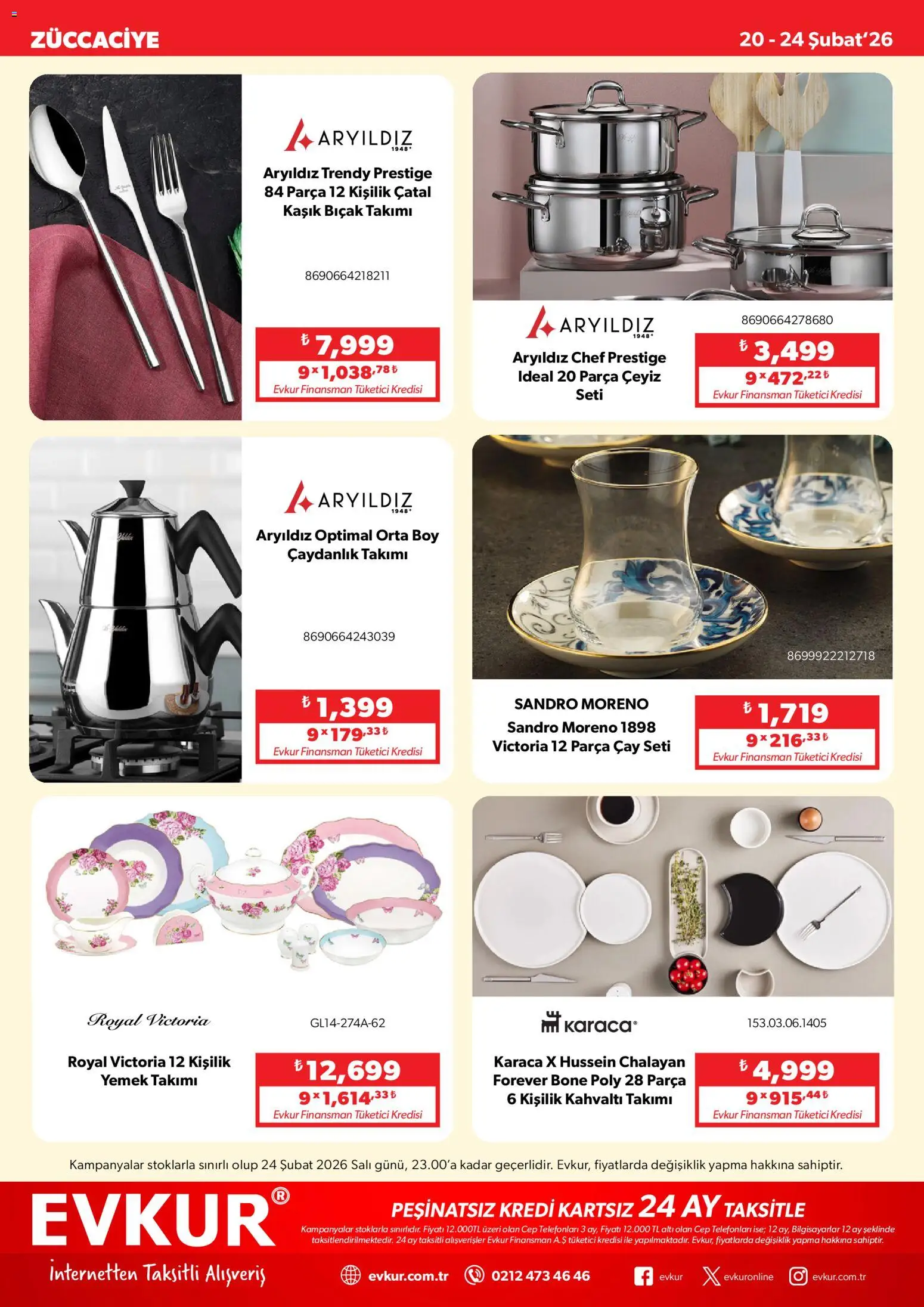 Evkur Katalog - 20.02.2026 tarihinden itibaren geçerlidir | Sayfa: 3 | Ürünler: Çatal, Çaydanlık, Yemek takımı, Çay