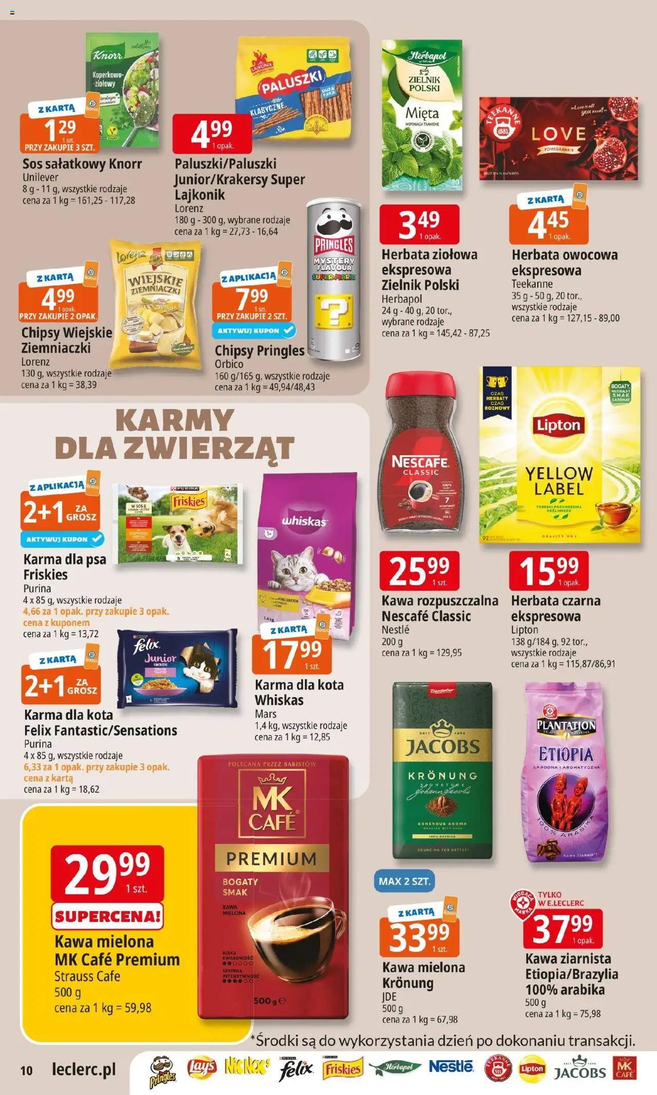 E.Leclerc Gazetka - Zamość od 05.08.2025 | Strona: 10 | Produkty: Kawa ziarnista, Kawa rozpuszczalna, Karma dla psa, Kawa