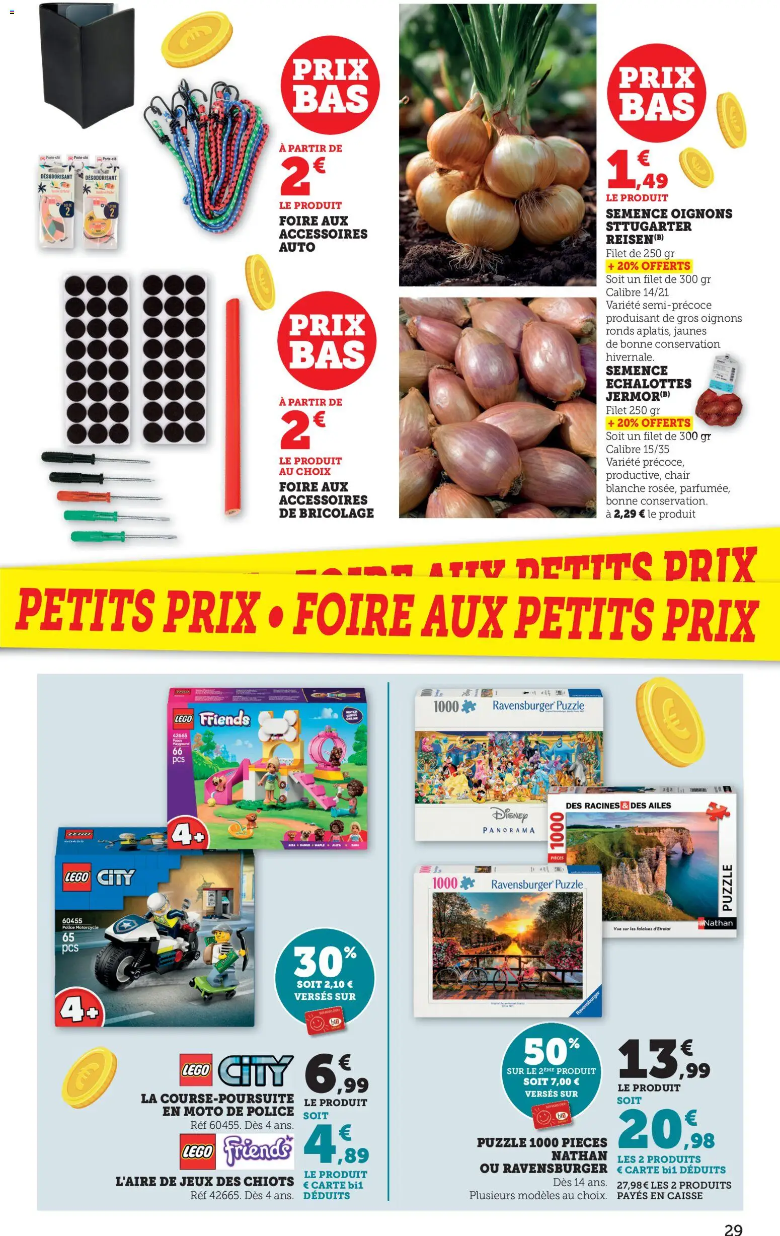 {H1} | Page: 29 | Produits: Légo, Désodorisant, Jeux, Oignons