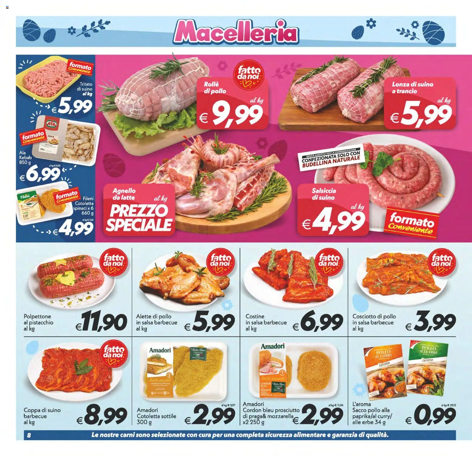 Volantino SuperConveniente del 27.03.2026 | Pagina: 8 | Prodotti: Suino, Mozzarella, Prosciutto, Spinaci