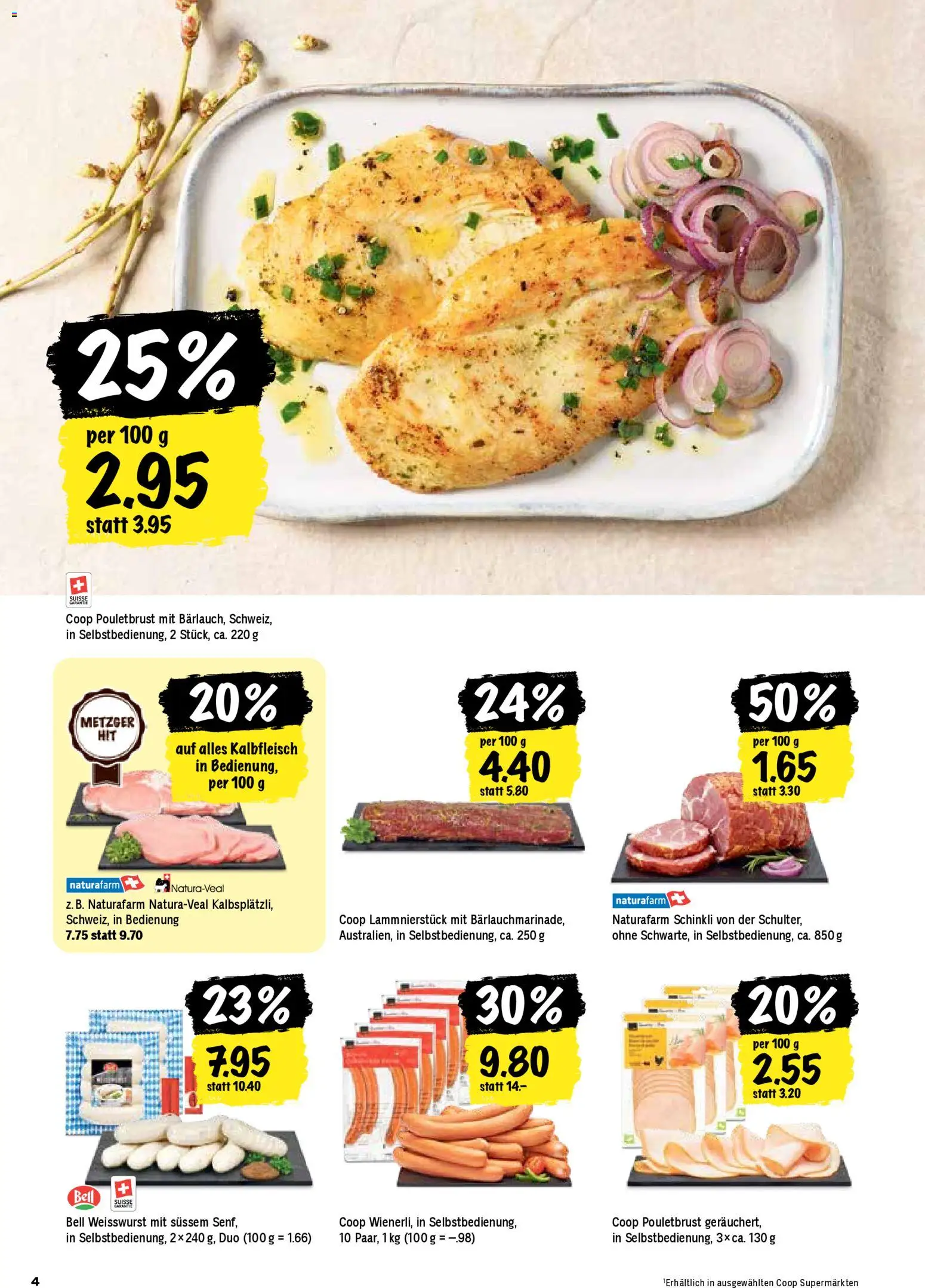 Coop Aktionen – gültig ab 26.02.2026 | Seite: 4 | Produkte: Pouletbrust, Weißwurst