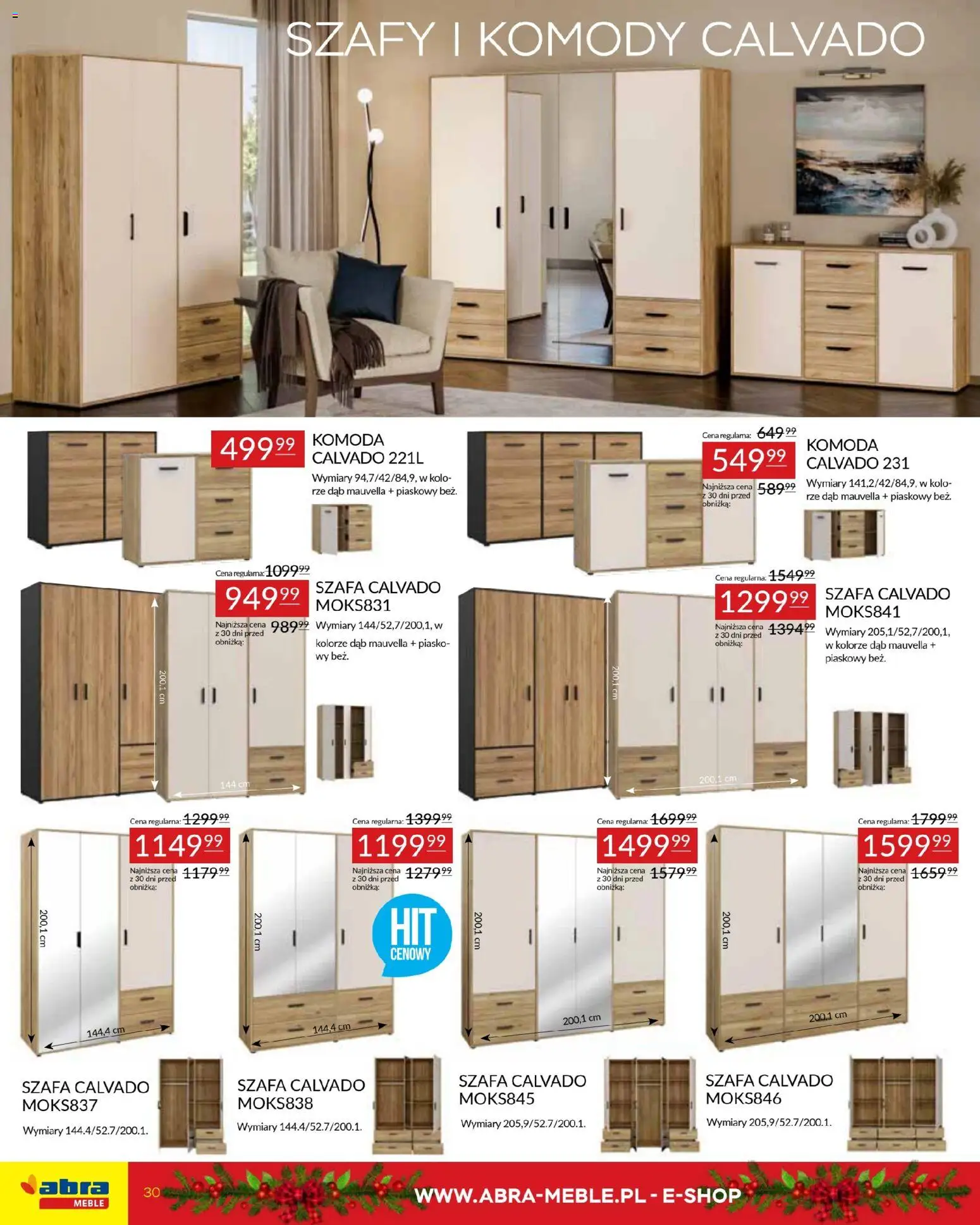 Abra meble Gazetka od 03.12.2025 | Strona: 30 | Produkty: Szafa, Komoda