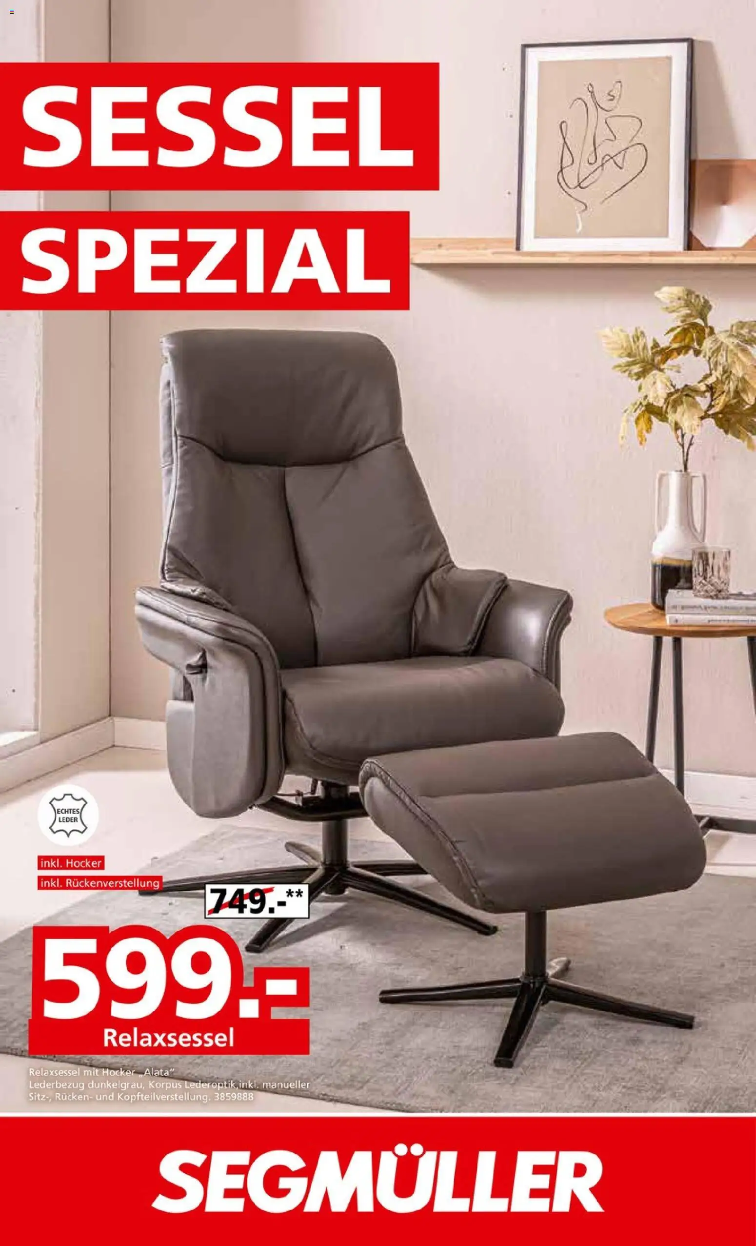 Segmüller Sessel Spezial – gültig ab 29.12.2025 | Seite: 1 | Produkte: Hocker, Relaxsessel, Sessel