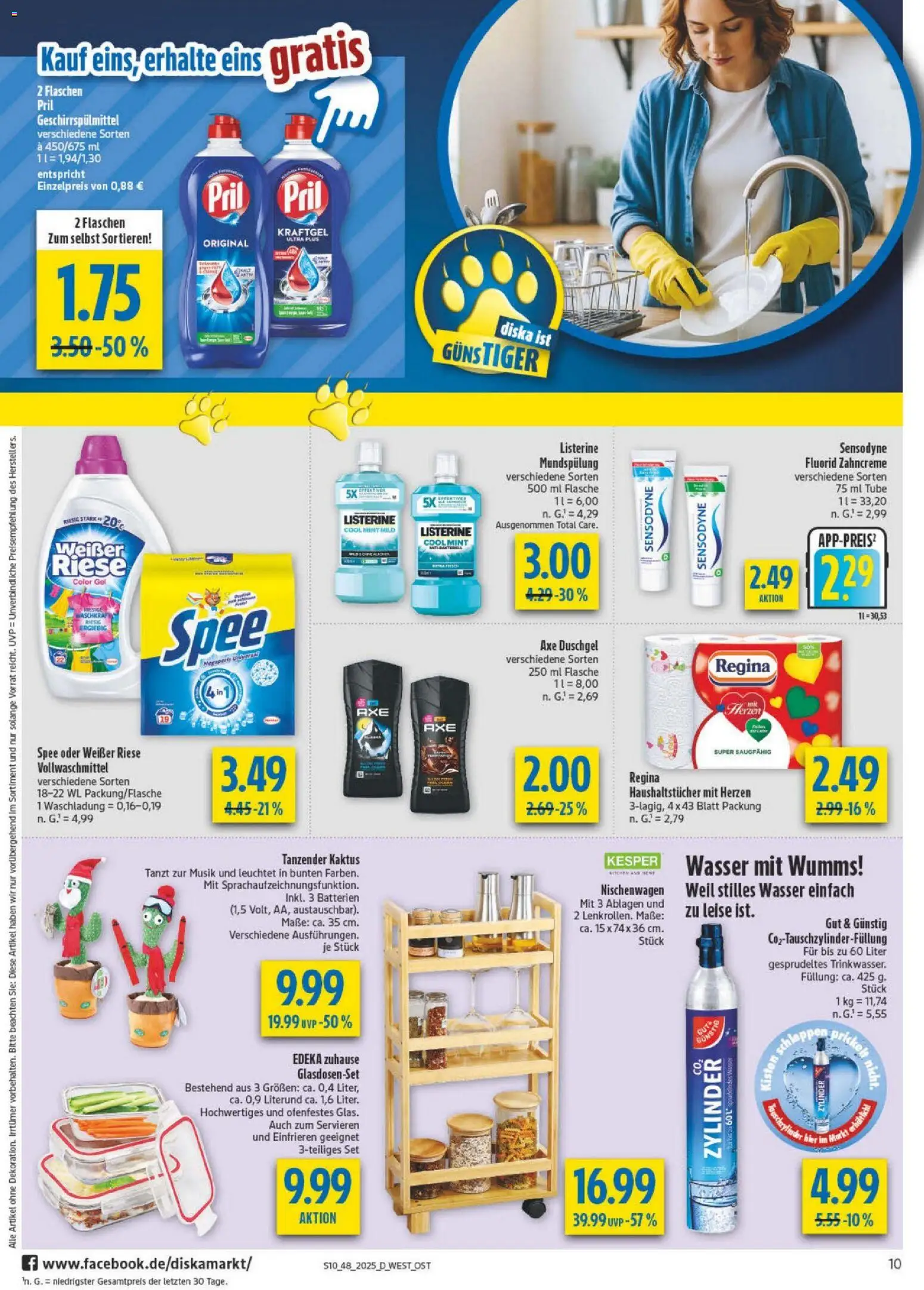 Diska - Diska Angebote Sachsen-Thüringen KW48 – gültig ab 24.11.2025 | Seite: 10 | Produkte: Spee, Wasser, Axe, Pril