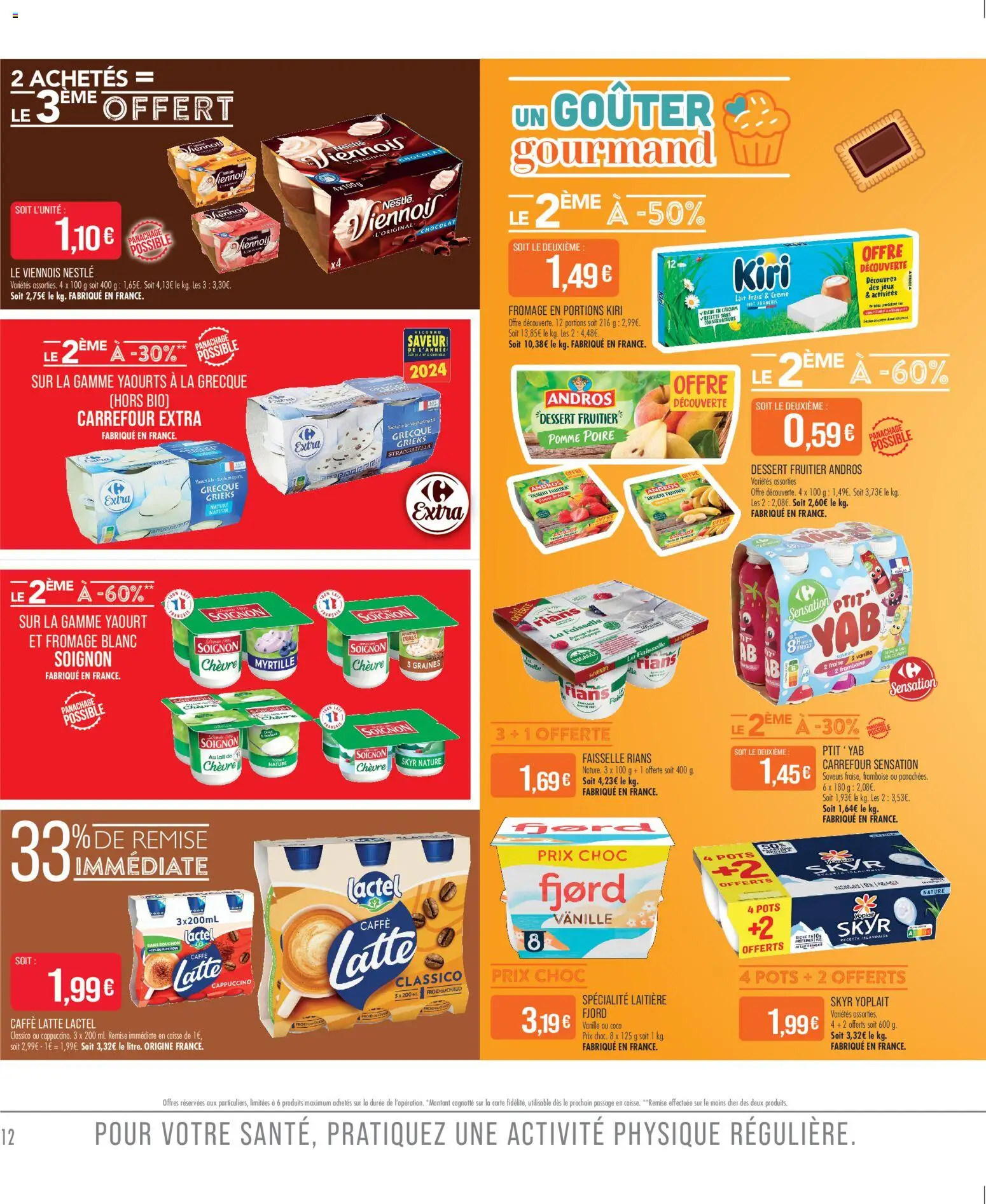 {H1} | Page: 12 | Produits: Poire, Fromage blanc, Lait, Jeux