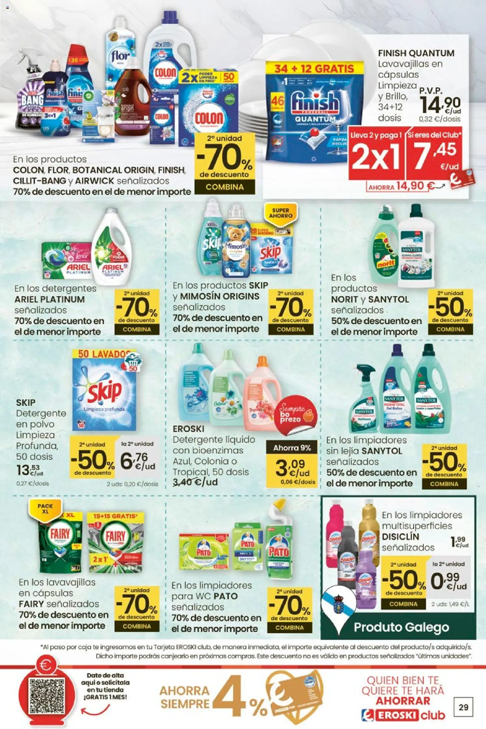 Eroski - Para un xaneiro máis lixeiro │ válido desde el 05.01.2026 | Página: 29 | Productos: Colonia, Detergente, Lavavajillas, Caja
