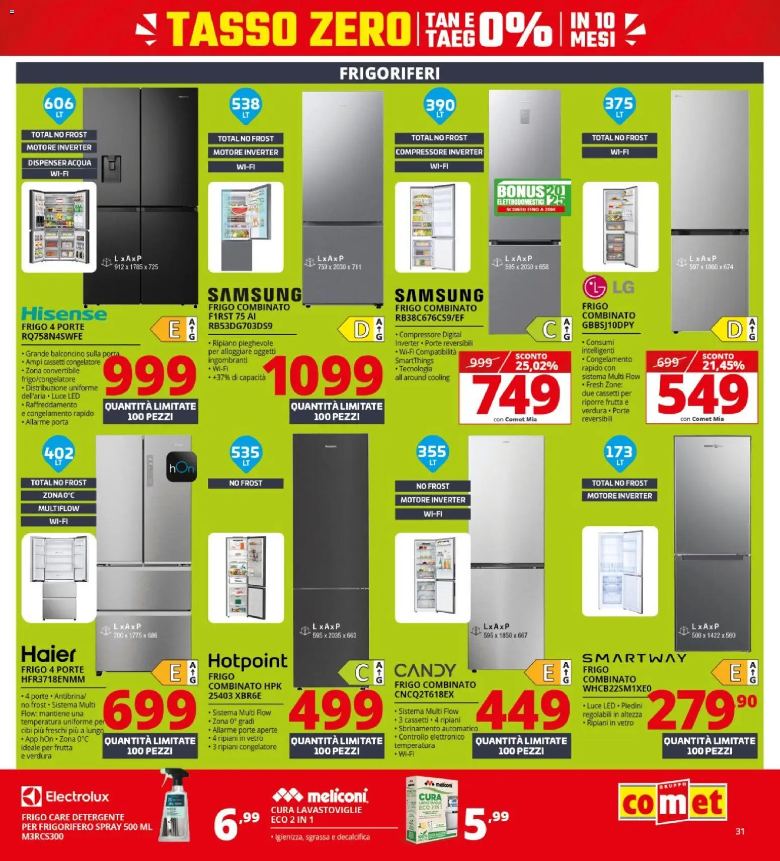 Volantino Comet del 22.01.2026 | Pagina: 31 | Prodotti: Ripiano, Compressore, Congelatore, Samsung