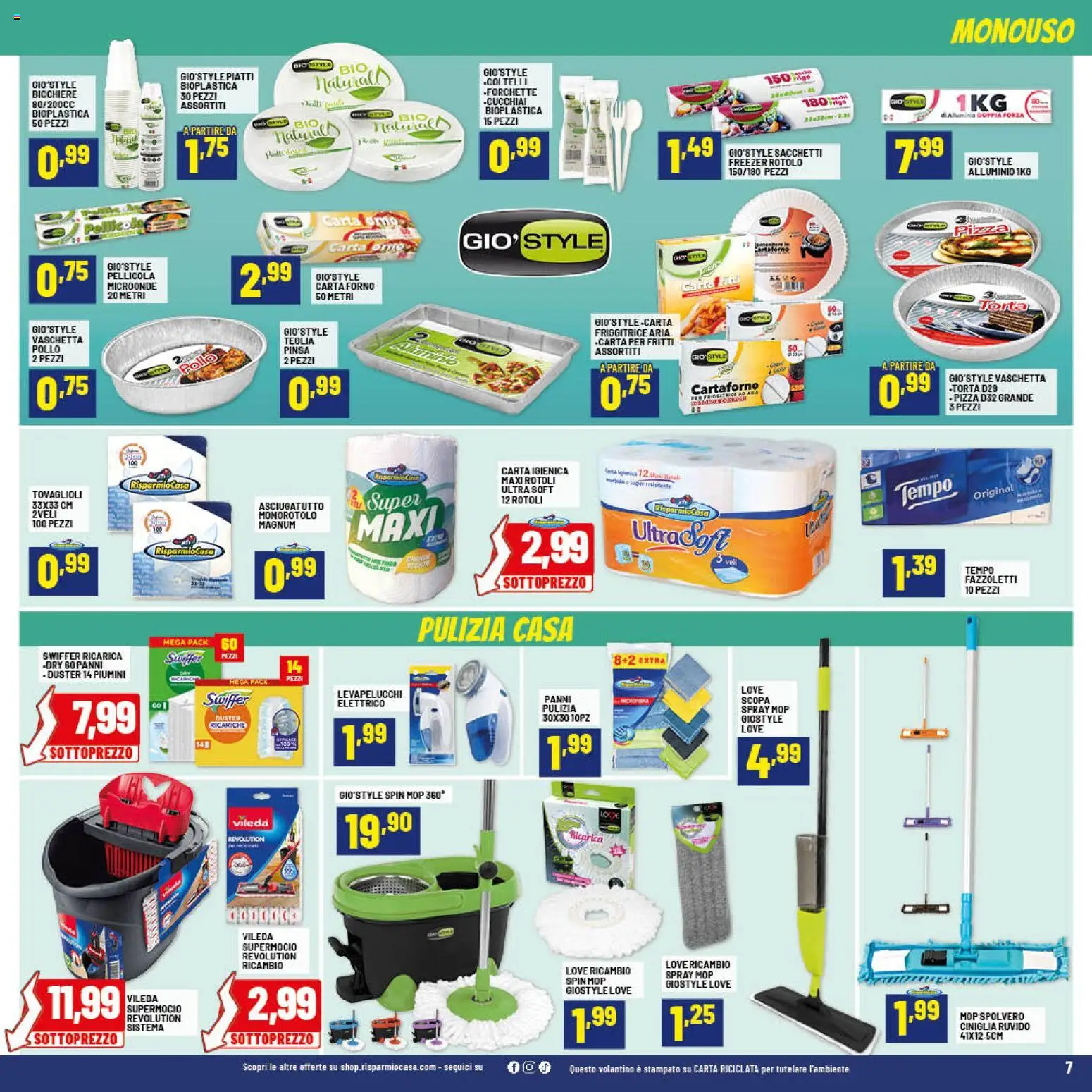 Volantino RisparmioCasa del 24.01.2026 | Pagina: 7 | Prodotti: Teglia, Fazzoletti, Forno, Friggitrice