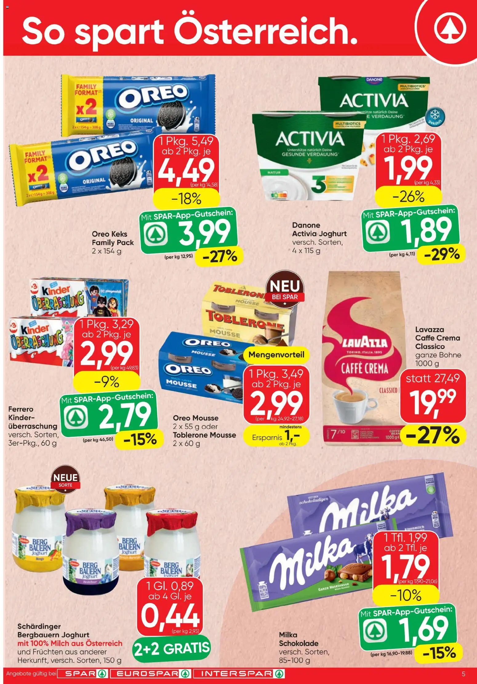 Spar Flugblatt gültig ab 27.11.2025 | Seite: 5 | Produkte: Mango, Milch, Joghurt, Schokolade