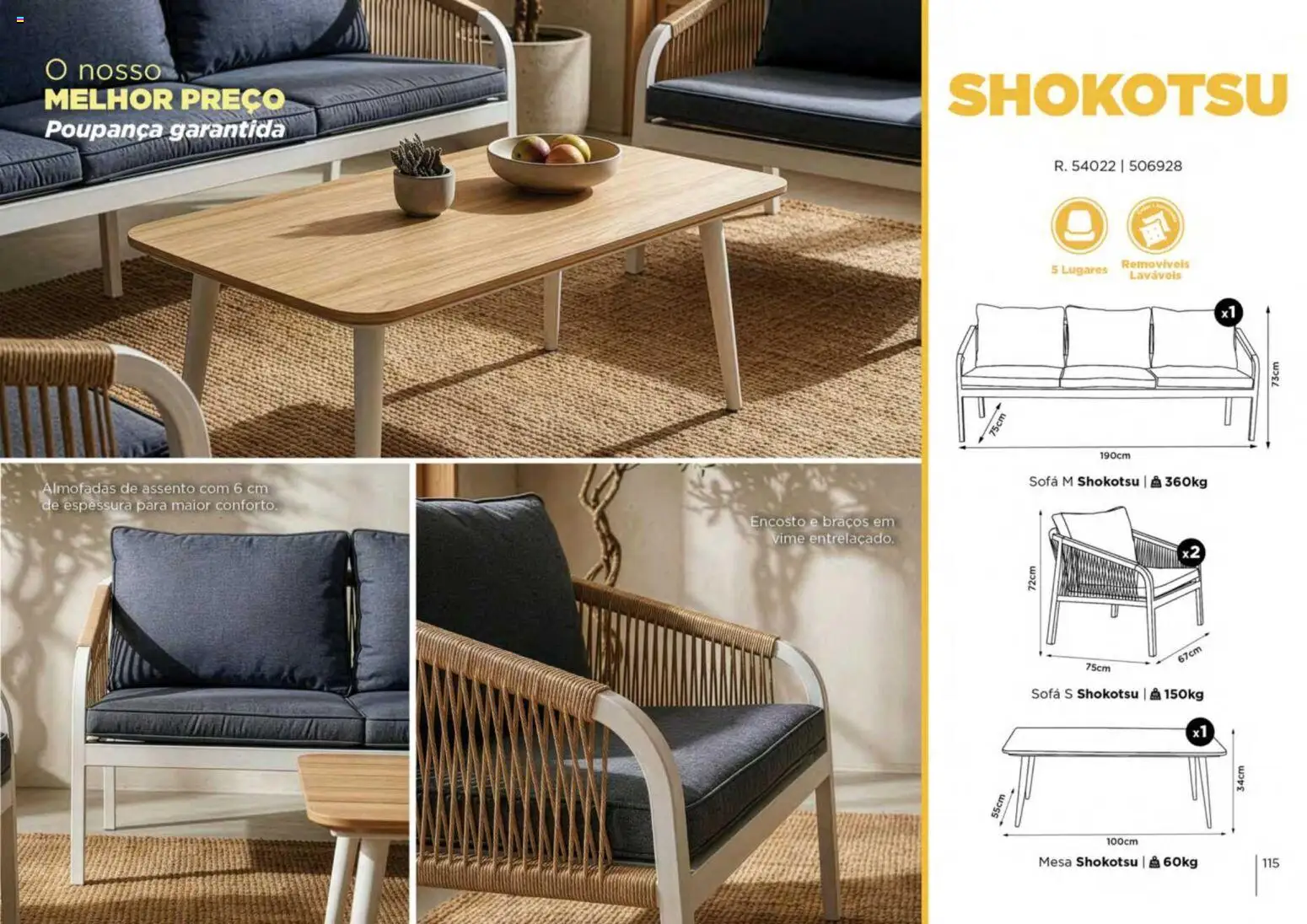 Espaço Casa folheto Ar Livre 2026 │ válido de 07.03.2026 | Página: 115 | Produtos: Sofá, Mesa