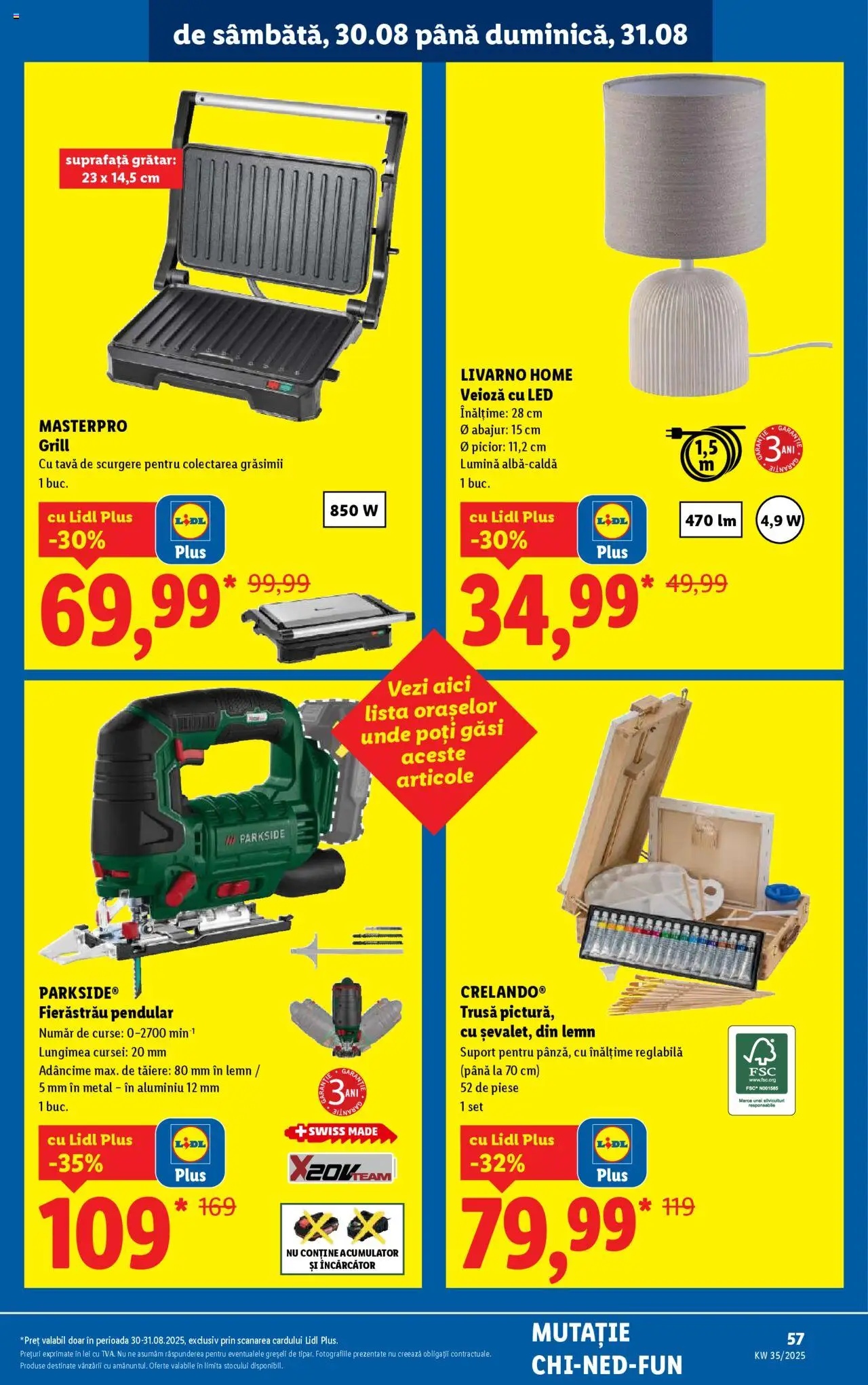 Catalog Lidl – valabil de la 25.08.2025 | Pagină: 71 | Produse: Tavuk suyu, Grill, Babak, Veioză
