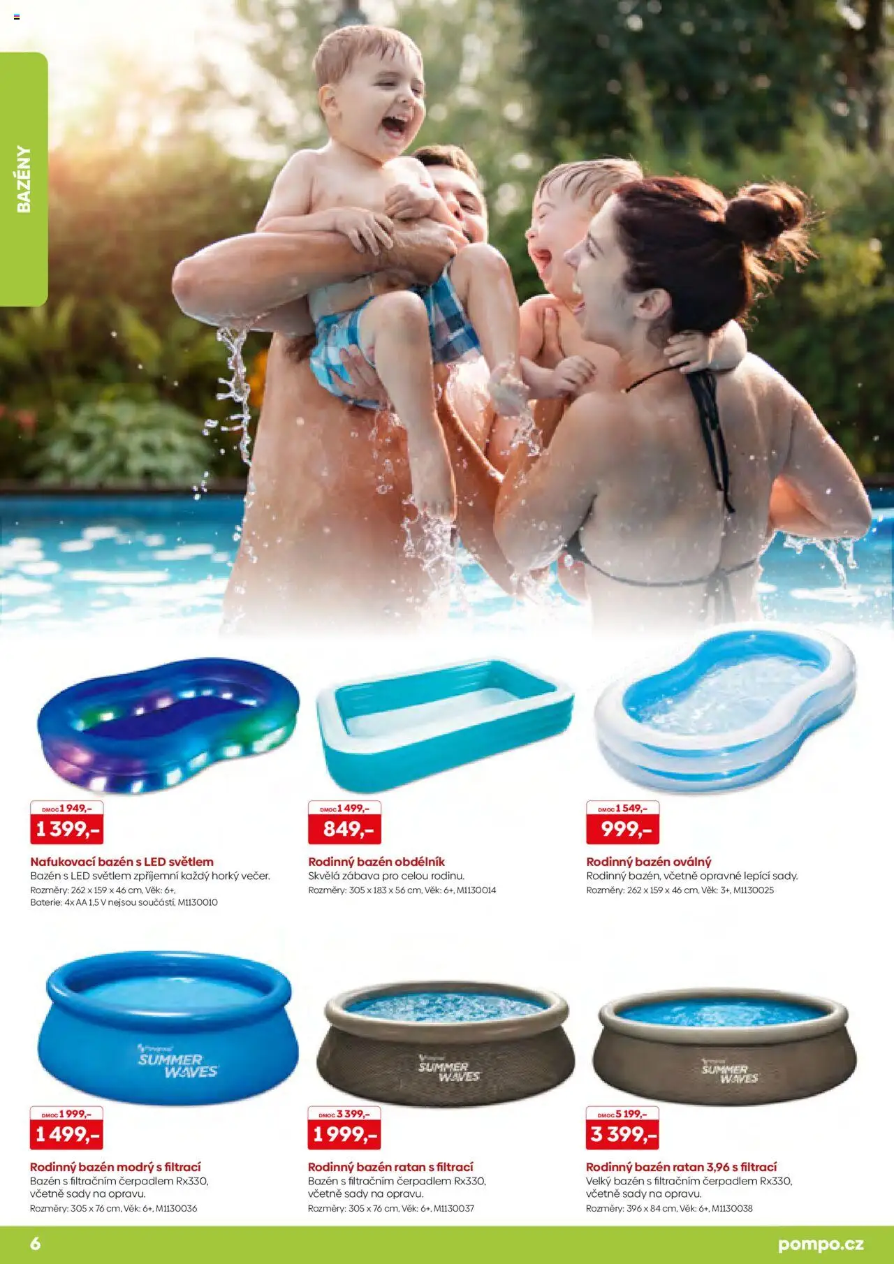 POMPO katalog Léto 2025 od 16.05.2025 | Strana: 6 | Produkty: Bazény, Nafukovací bazén, Baterie, LED