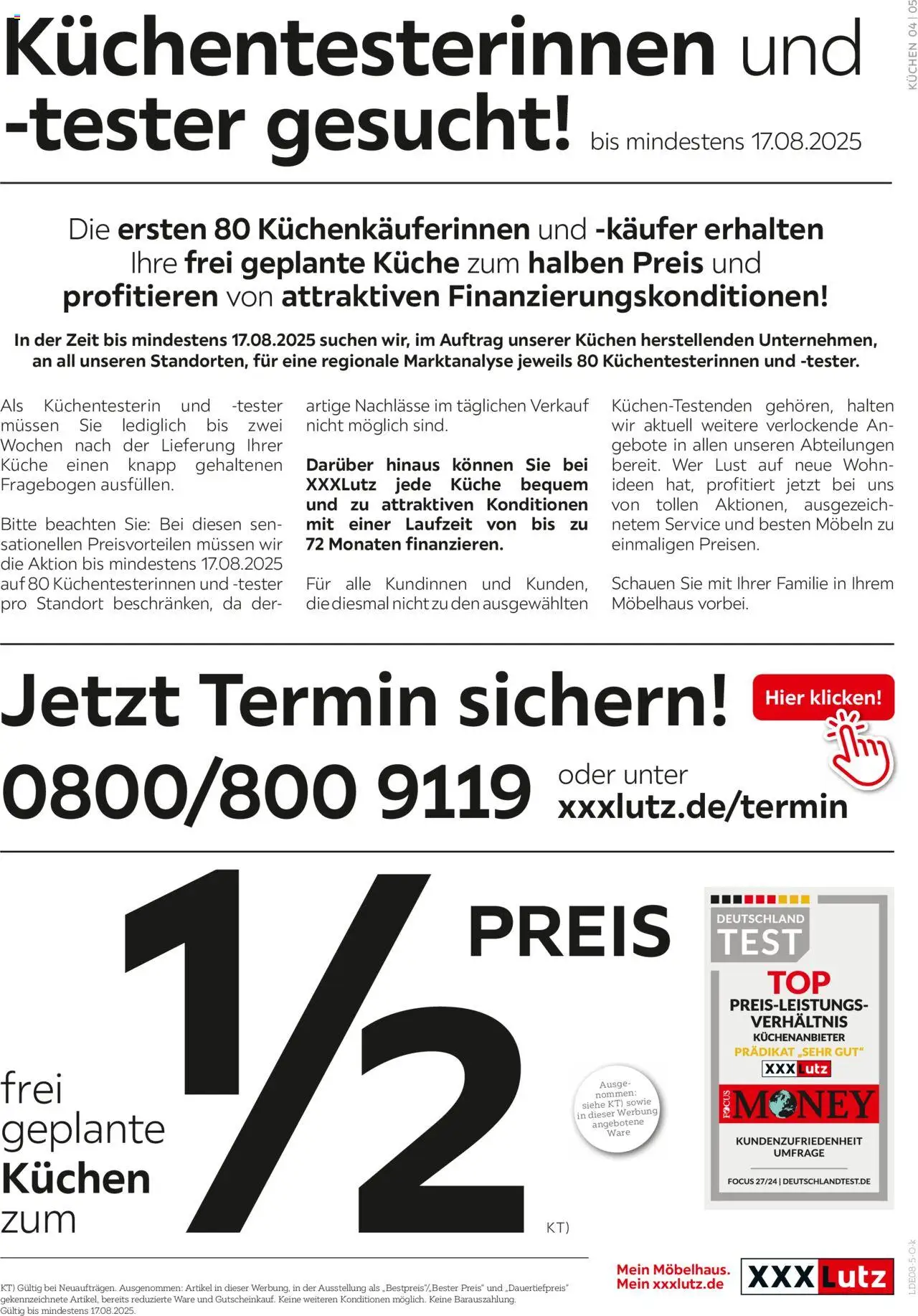 XXXL Lutz Nr. 1 bei Küchen - gültig ab dem 04.08.2025 | Seite: 5 | Produkte: Küche, Kuchen