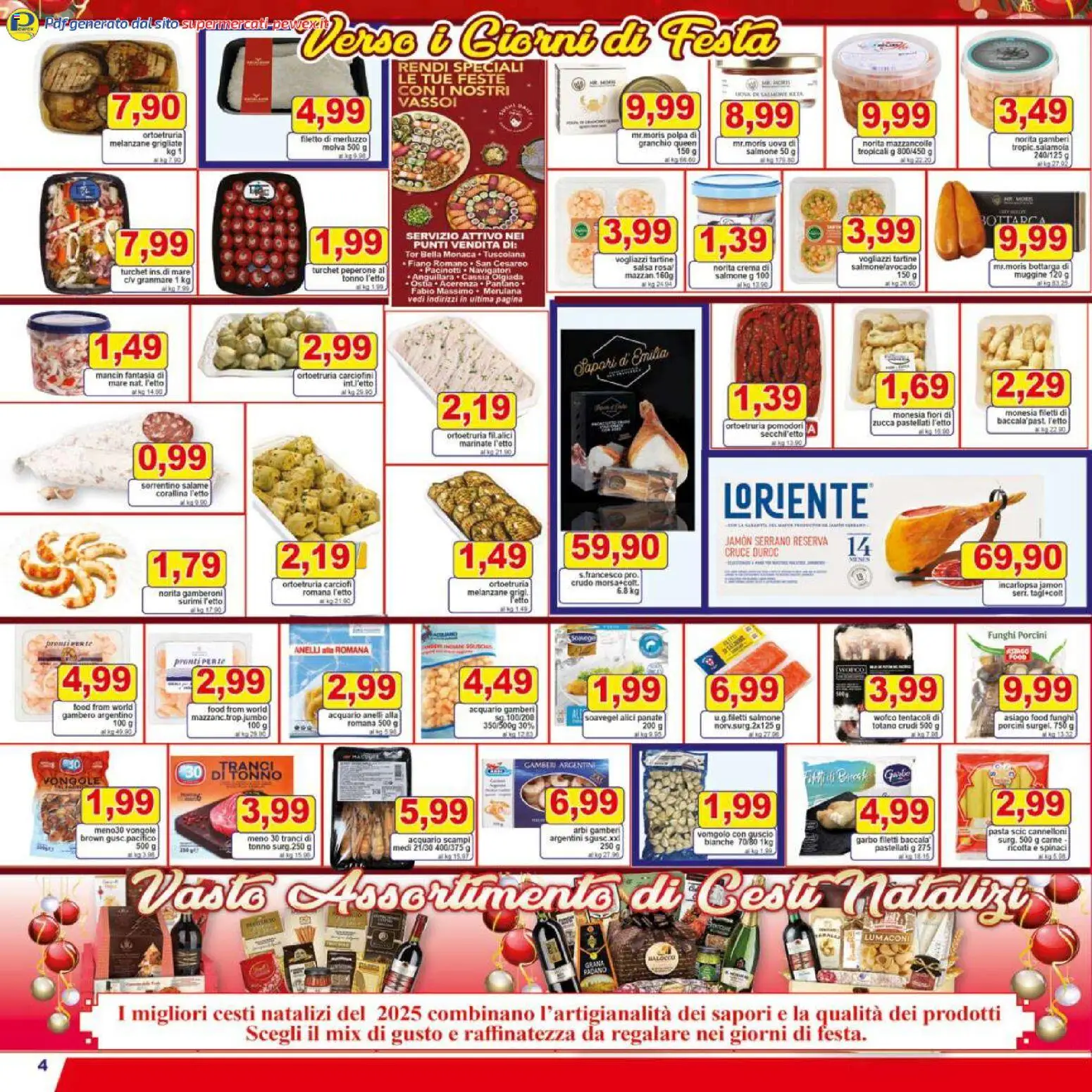 Volantino Pewex del 16.12.2025 | Pagina: 4 | Prodotti: Uova, Merluzzo, Gamberi, Gamberoni