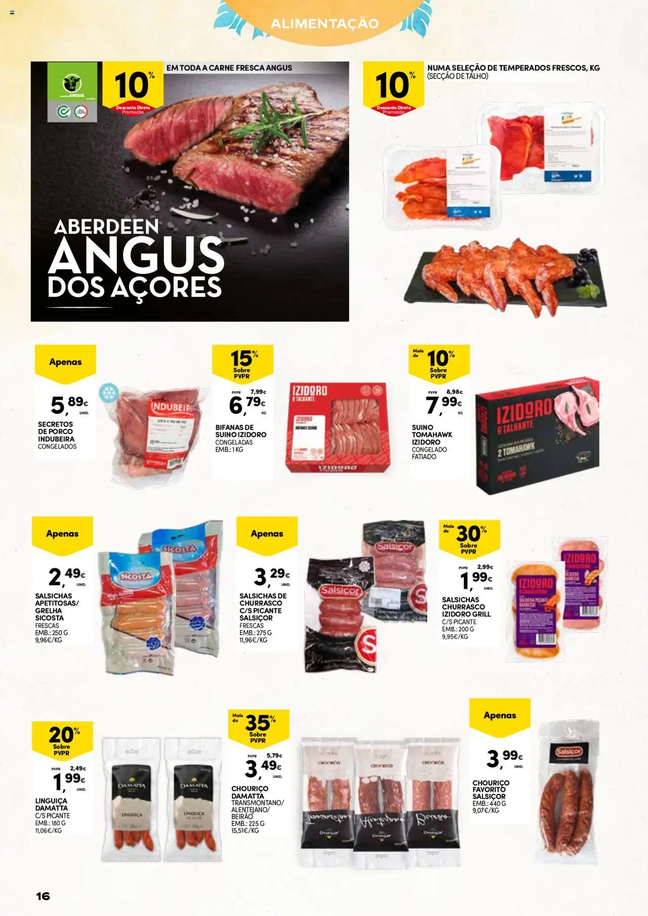 Continente - Verão │ válido de 17.06.2025 | Página: 16 | Produtos: Linguiça, Chouriço, Carne