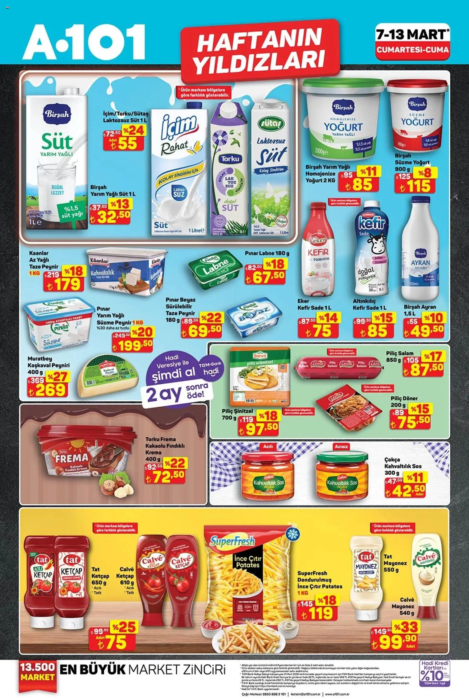 A101 Katalog - 07.03.2026 tarihinden itibaren geçerlidir | Sayfa: 1 | Ürünler: Ketçap, Mayonez, Sos, Süzme peynir