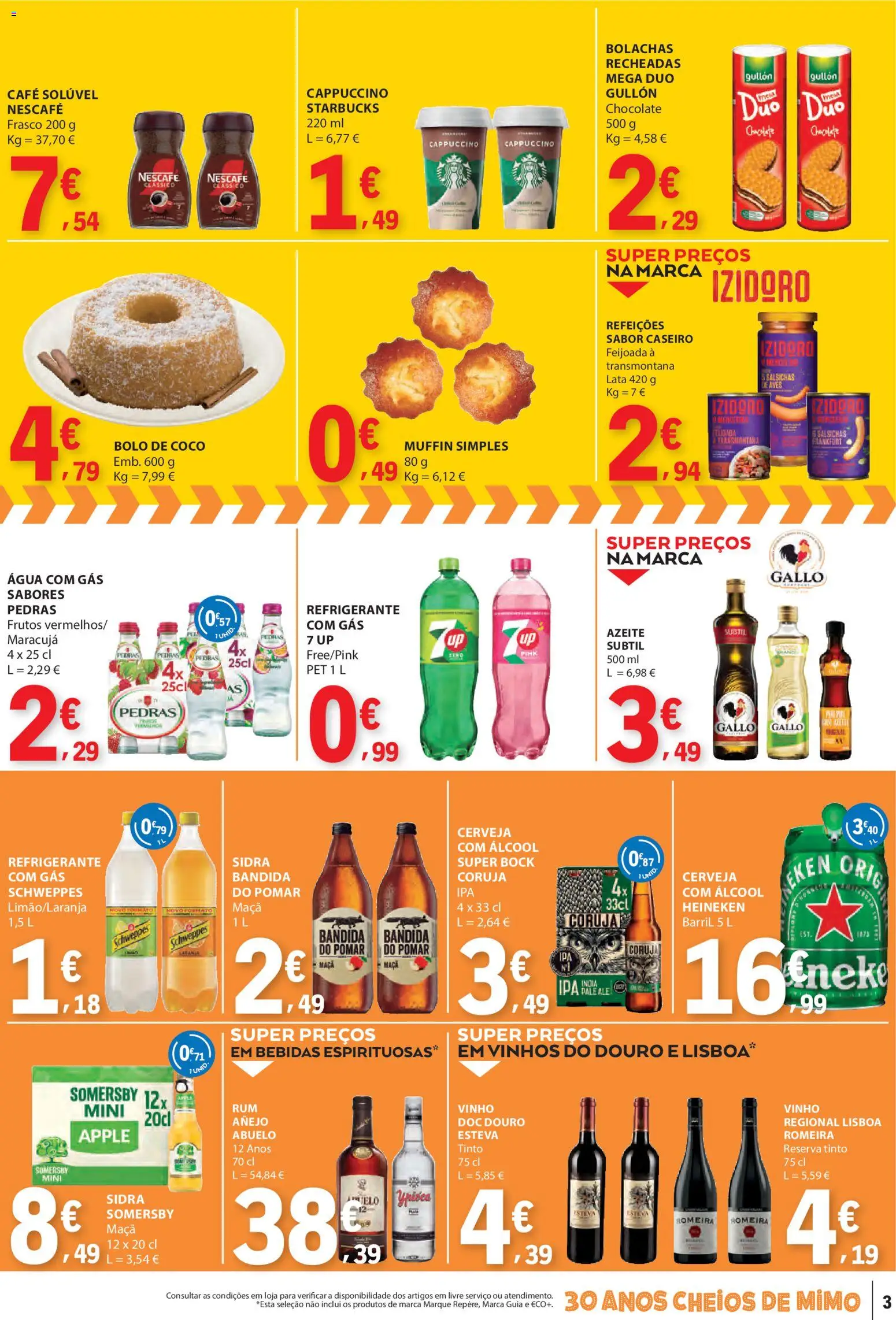 E.Leclerc folheto │ válido de 20.02.2026 | Página: 3 | Produtos: Café solúvel, Vinho, Cerveja, Água com gás