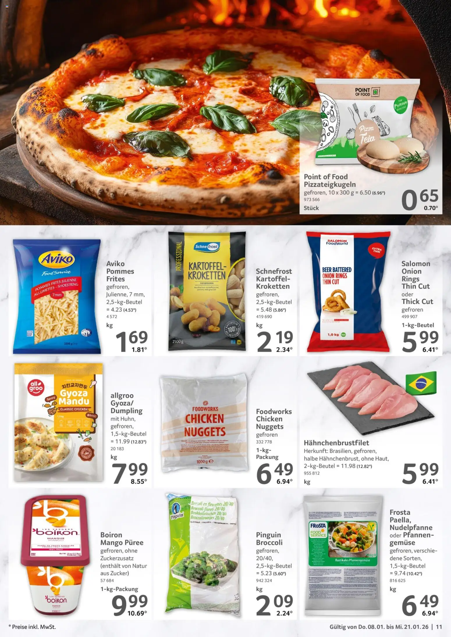 Selgros Gastronomie – gültig ab 08.01.2026 | Seite: 11 | Produkte: Pommes, Pommes frites, Frosta, Kartoffeln