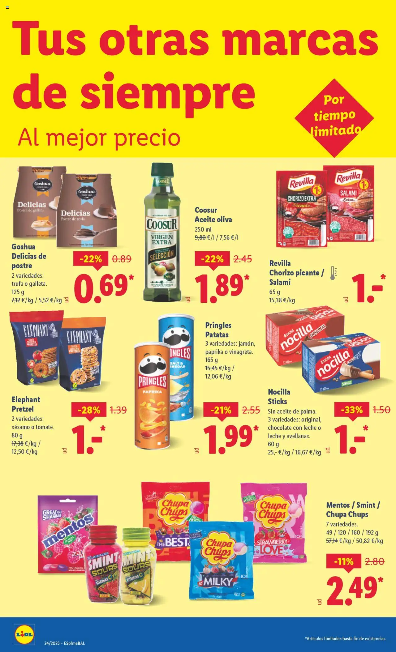 Lidl catálogo BCN │ válido desde el 18.08.2025 | Página: 36 | Productos: Leche, Chocolate, Salami, Patatas Pringles