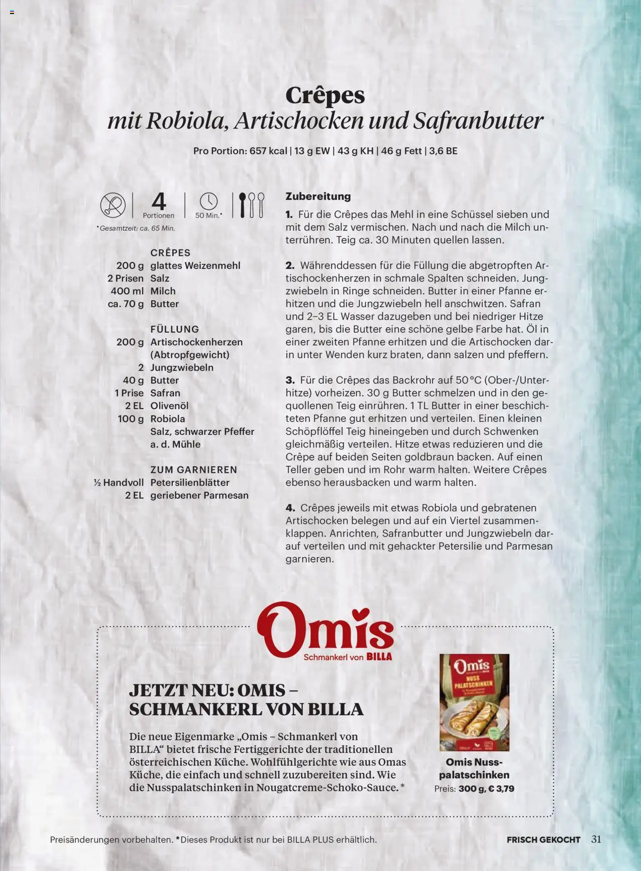 Billa Frisch Gekocht gültig ab 01.10.2025 | Seite: 29 | Produkte: Wasser, Salz, Pfeffer, Petersilie