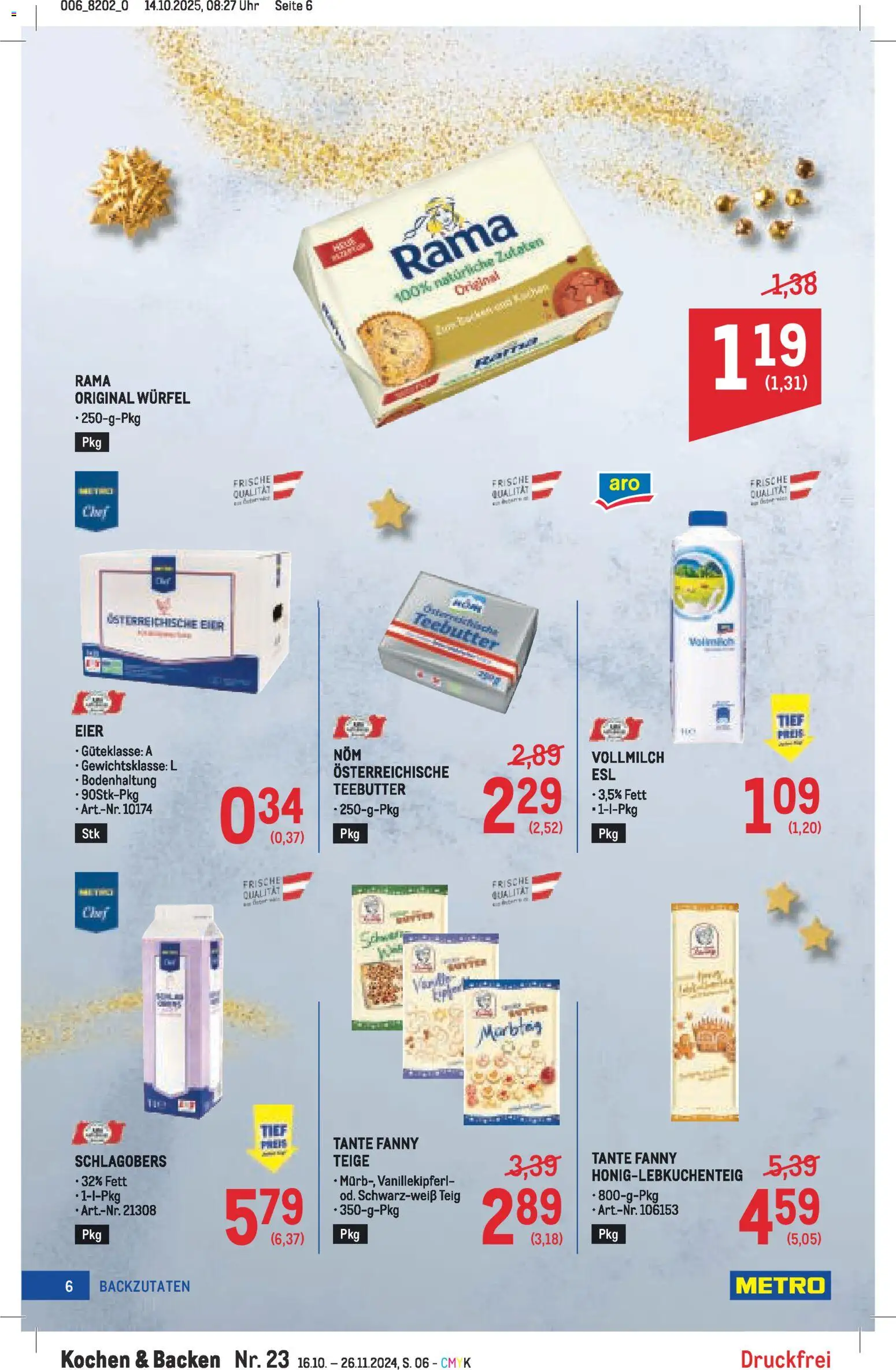 Metro Backen Spezial gültig ab 30.10.2025 | Seite: 6 | Produkte: Uhr, Eier