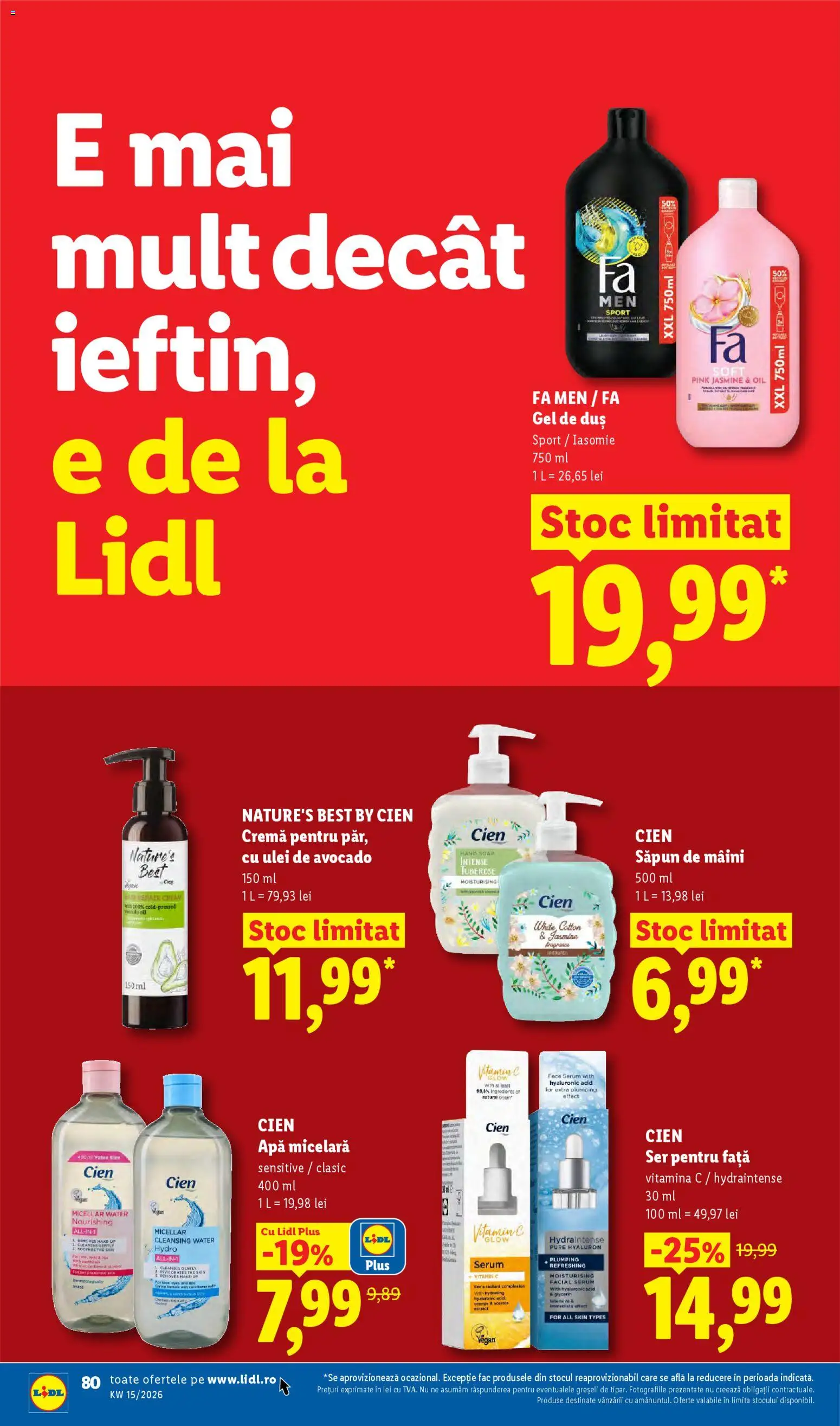 Noul catalog Lidl – valabil de la 06.04.2026 | Pagină: 80 | Produse: Coș, Duș, Săpun, Gel de duș