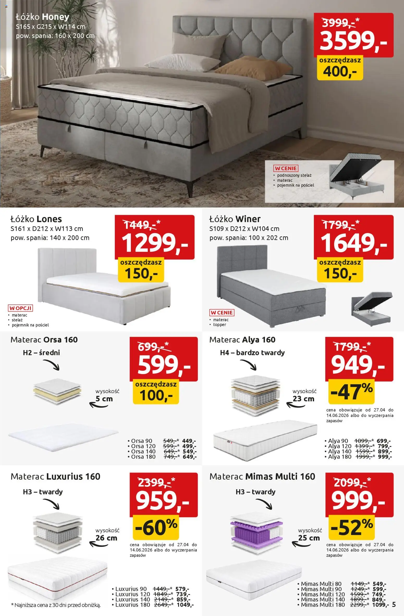 Black Red White promocje od 27.04.2026 | Strona: 5 | Produkty: Pościel, Łóżko, Materac