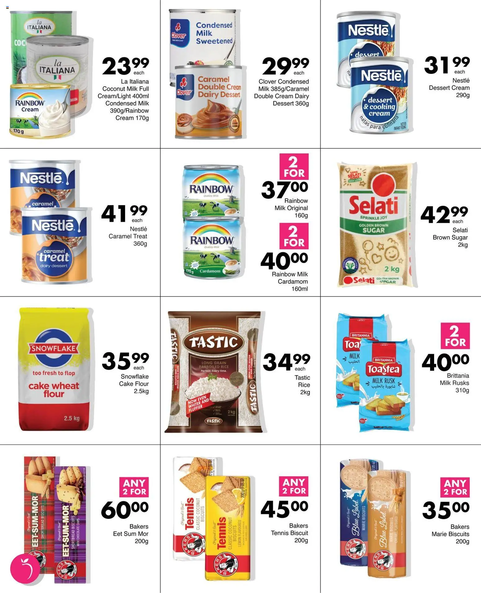 New Save catalogue – valid from 23.01.2026 | Page: 12 | Products: Flour, Condensed milk, Biscuits, Rusks