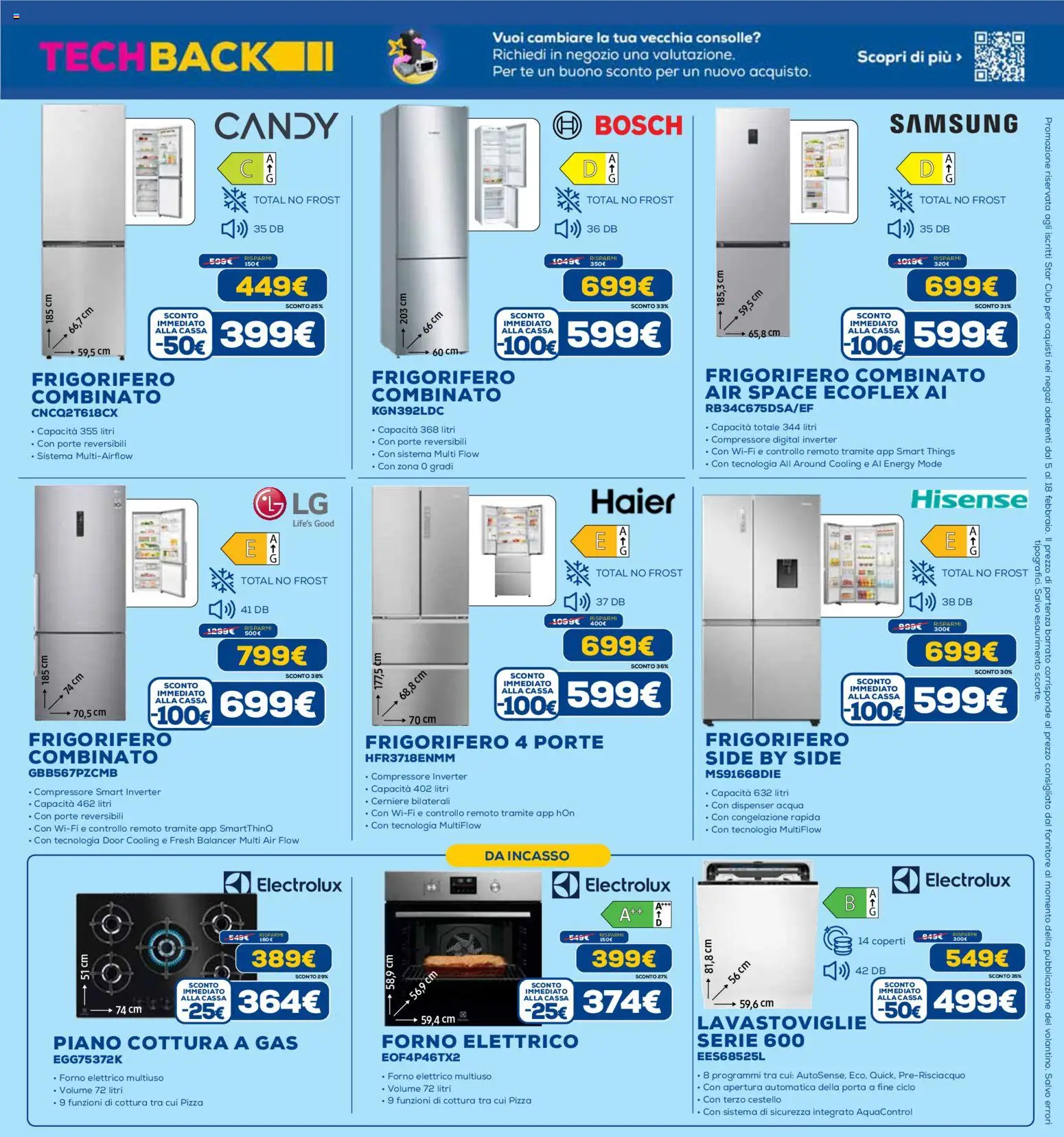 Volantino Euronics del 19.02.2026 | Pagina: 22 | Prodotti: Pizza, Tè, Frigorifero combinato, Samsung