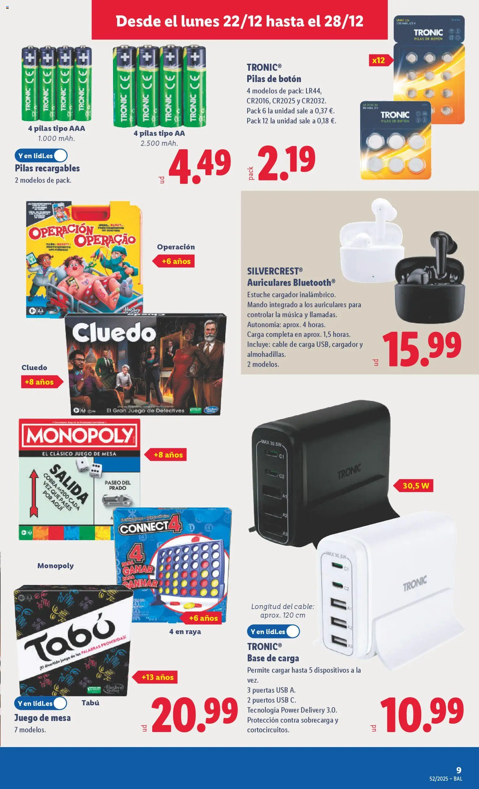 Lidl folleto de bazar │ válido desde el 22.12.2025 | Página: 17 | Productos: Auriculares, Cable, USB, Mesa