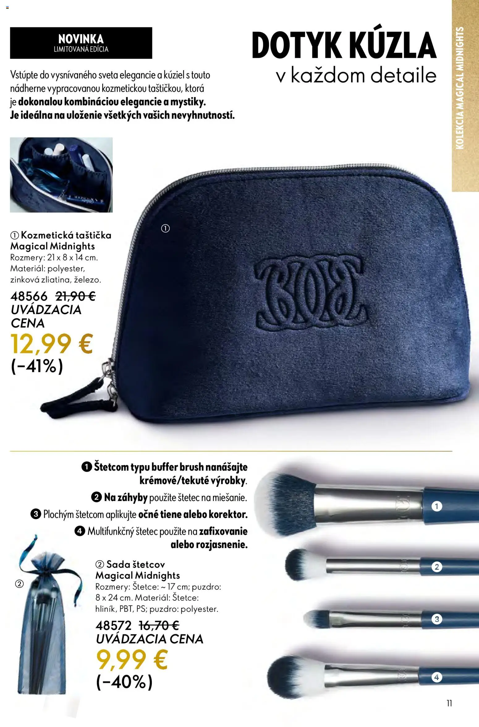 Nové Oriflame akcie – leták je platný od 12.11.2025 | Strana: 11 | Produkty: Štetec, Očné tiene, Puzdro