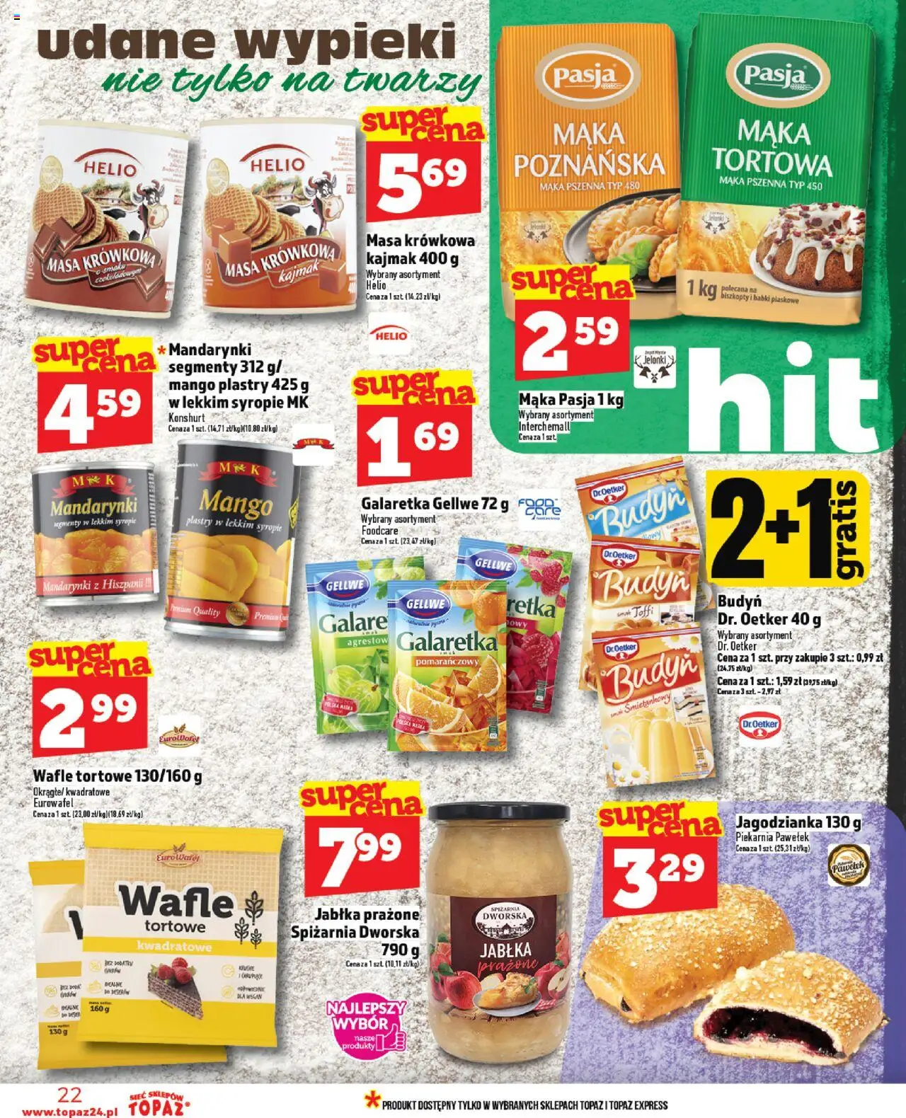 Topaz Gazetka od 14.08.2025 | Strona: 22 | Produkty: Mango, Wafle, Piekarnia, Wafle tortowe