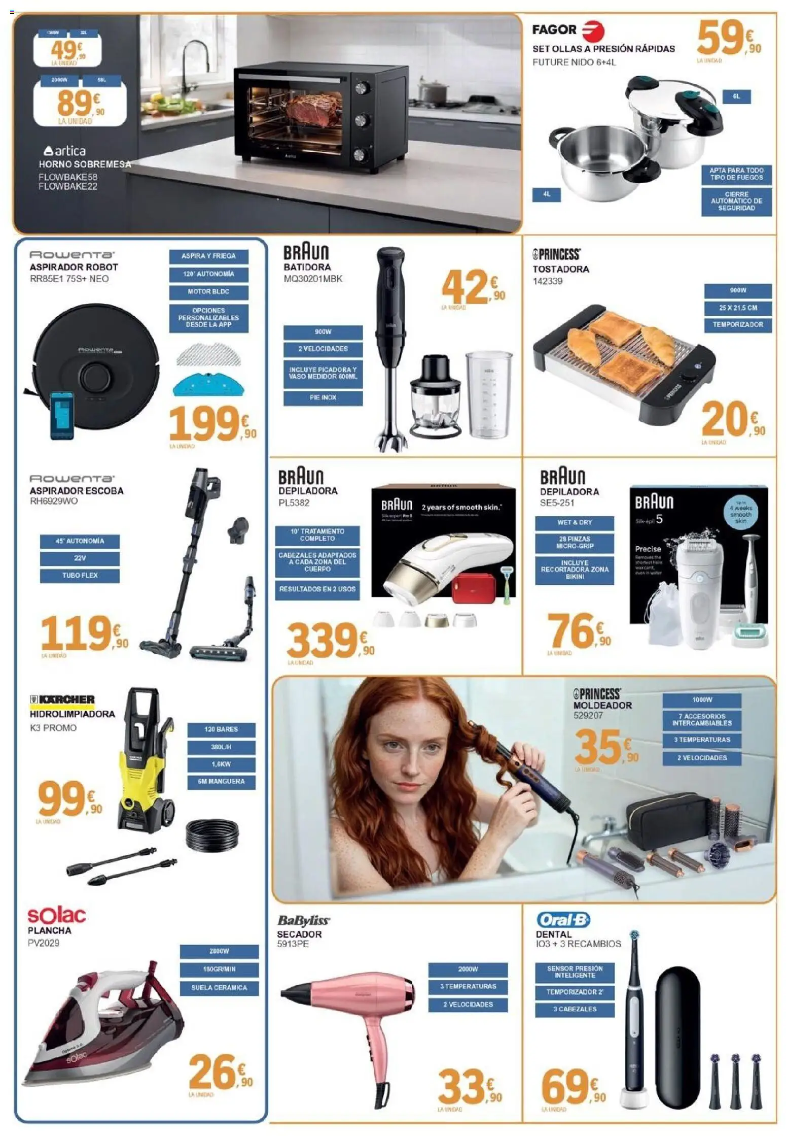 E.Leclerc folleto Renovar │ válido desde el 01.04.2026 | Página: 5 | Productos: Horno, Depiladora, Robot, Tostadora