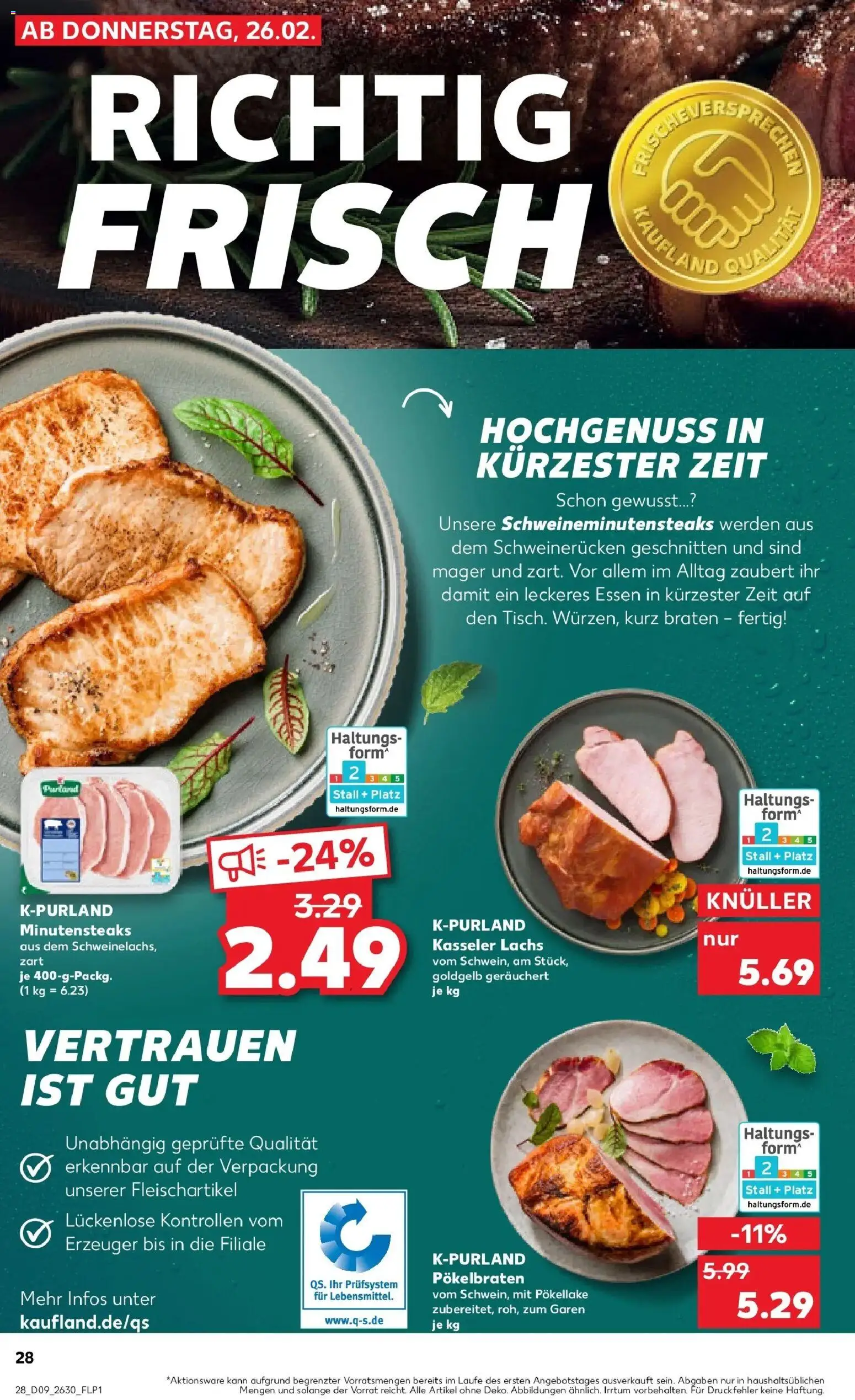 Kaufland prospekt Leipzig	 – gültig ab 26.02.2026 | Seite: 28 | Produkte: Lachs, Schweinerucken, Steak