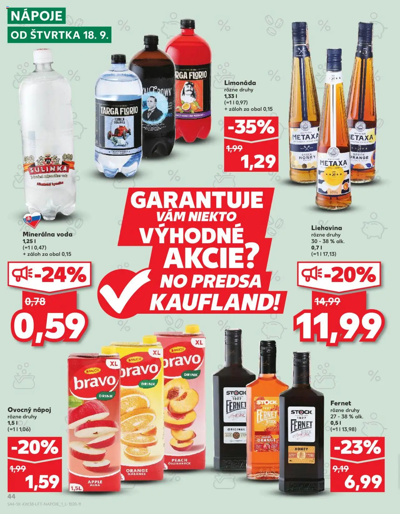 Kaufland SK akciós ujság - amely érvényes a következő dátumtól: 18.09.2025 | Oldal: 44