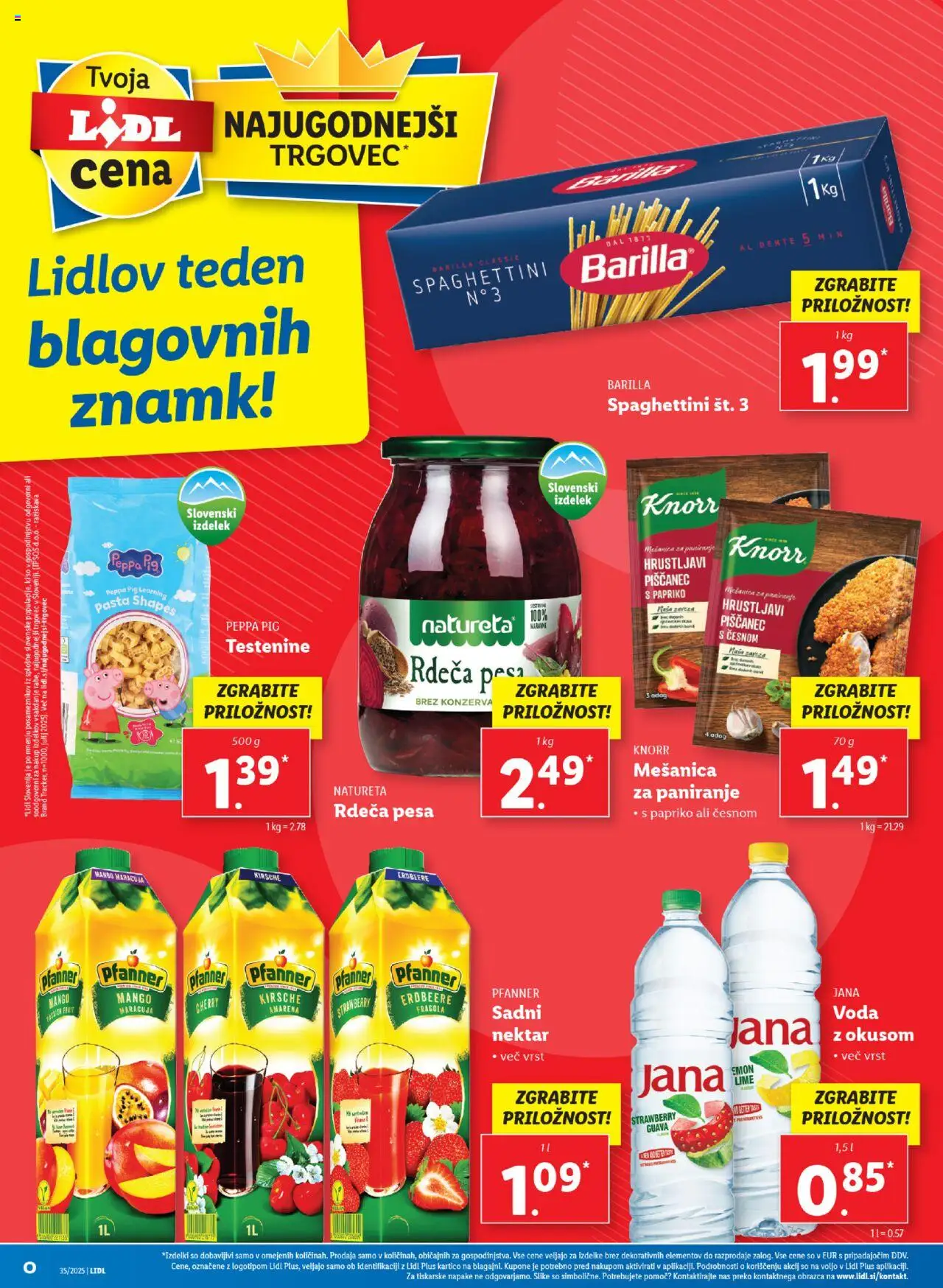 Lidl katalog │ velja od 28.08.2025 | Stran: 10 | Izdelki: Testenine, Voda, Mango, Pesa
