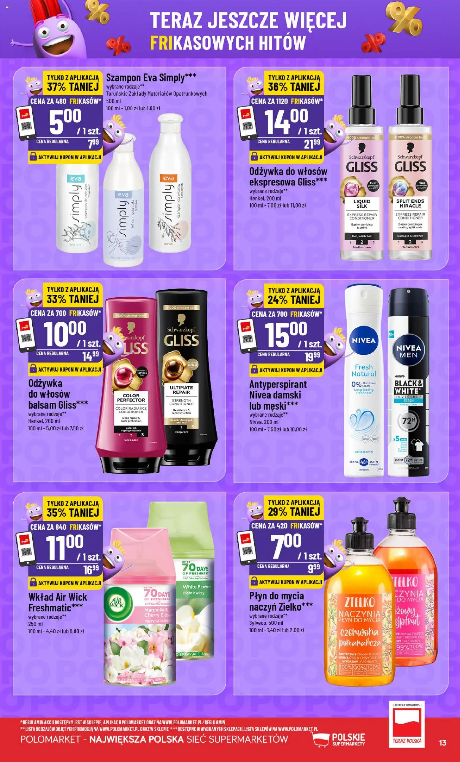 POLOmarket gazetka - Frikasowe Hity od 18.03.2026 | Strona: 13 | Produkty: Odżywka, Odżywka do włosów, Antyperspirant, Kwiaty