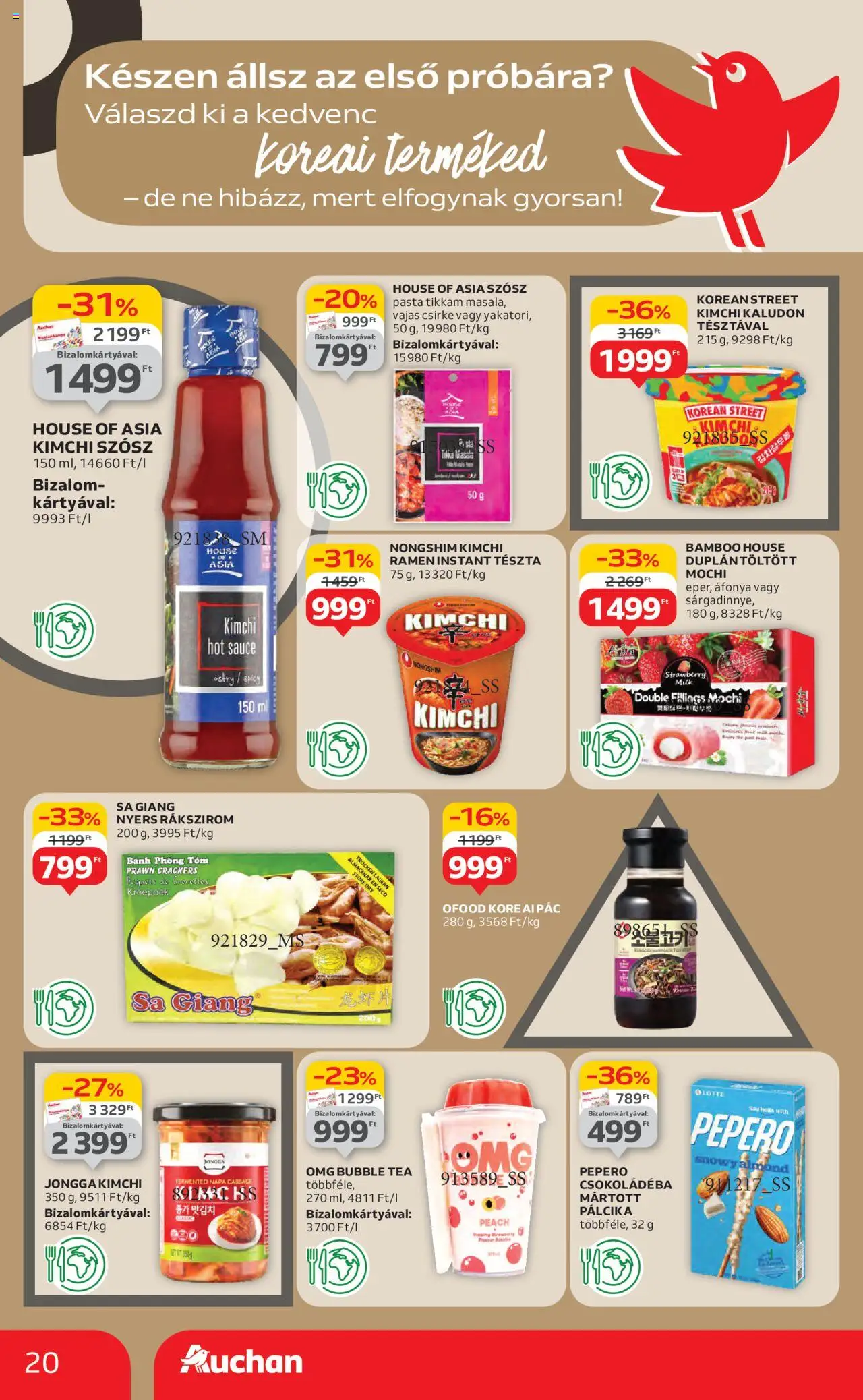 Auchan akciós ujság - amely érvényes a következő dátumtól: 19.06.2025 | Oldal: 20 | Termékek: Áfonya, Chips, Tea, Szósz