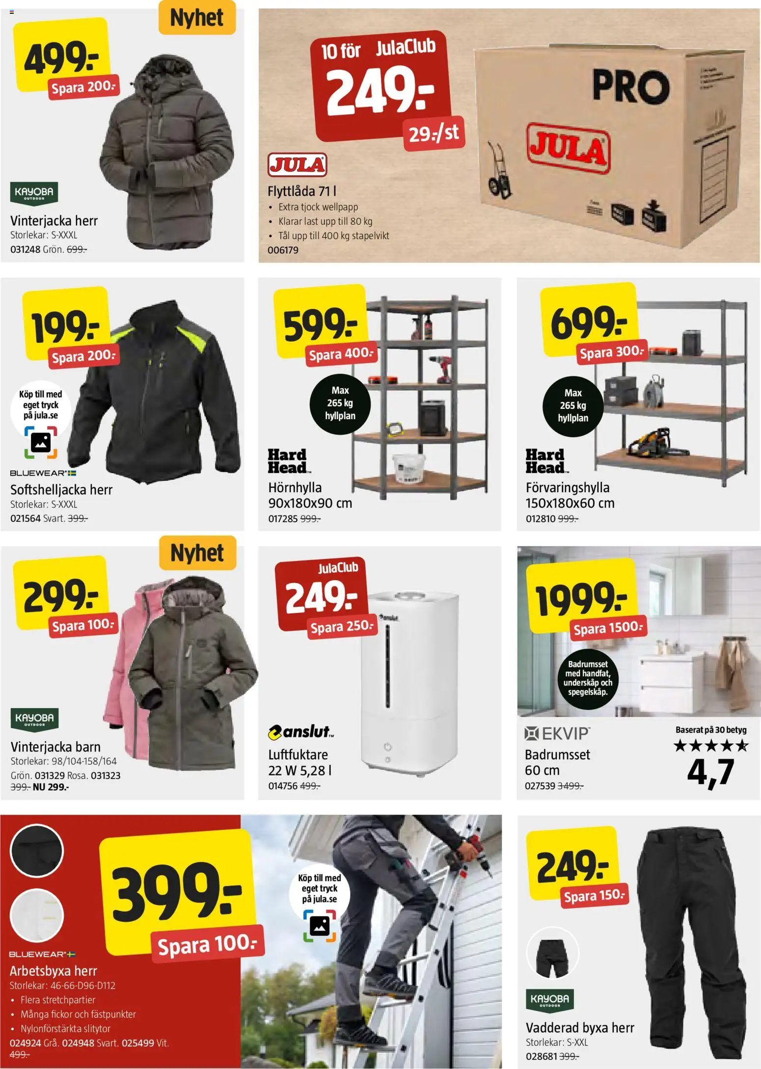 Jula reklamblad aktuell från 30.10.2025 | Sida: 7 | Produkter: Wellpapp, Flyttlåda